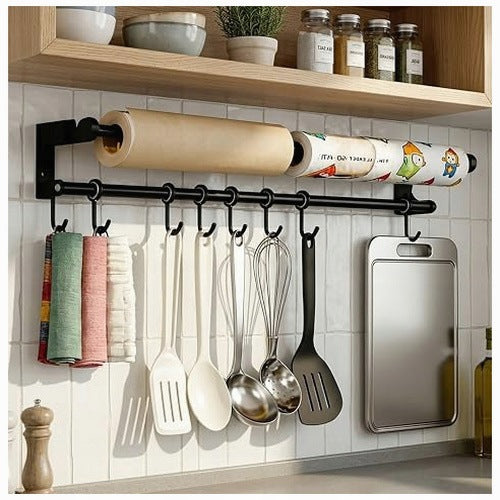 STRIP WITH KITCHEN HOOKS 40 CM CARBON STEEL FOR SELECTION STEEL