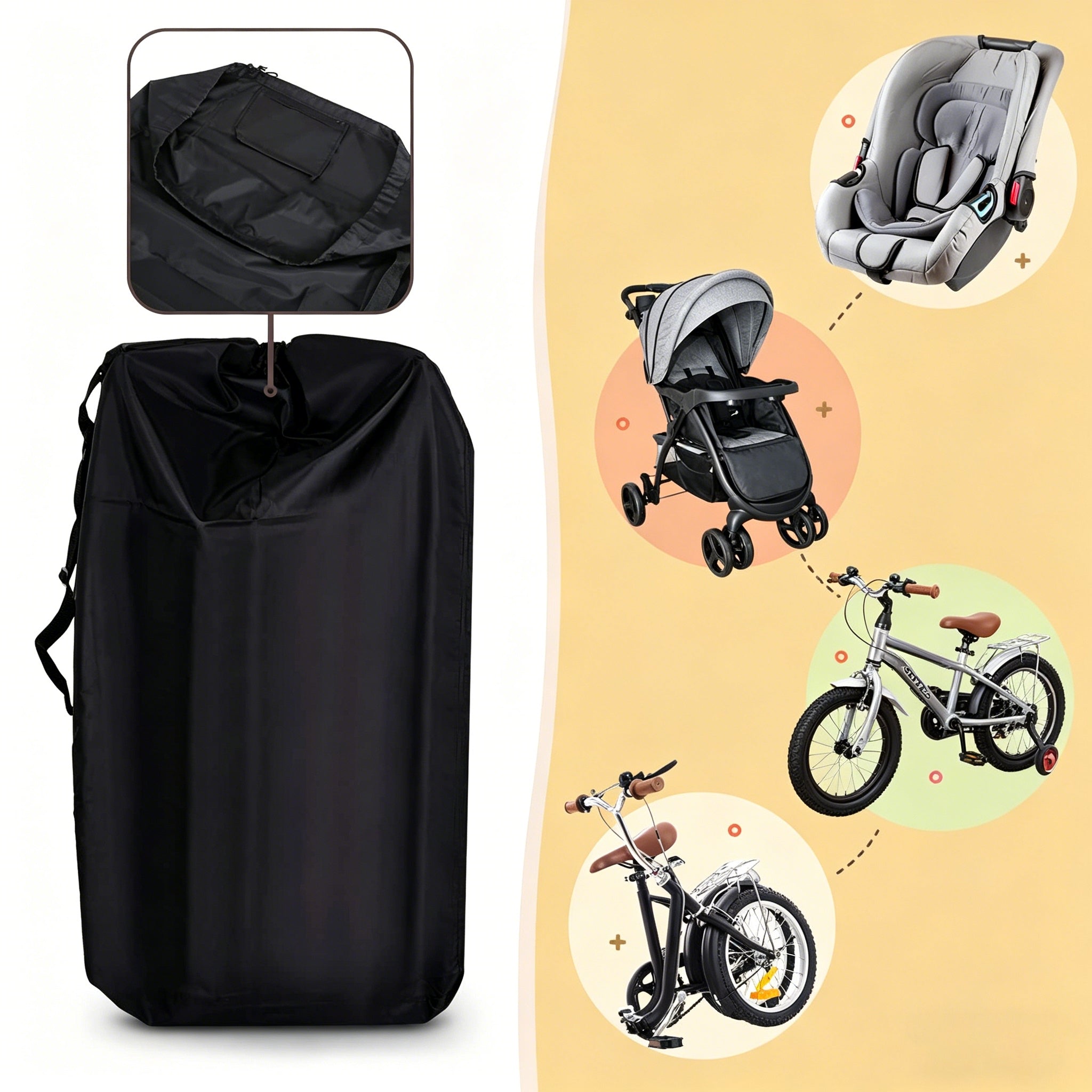 STROLLER COVER FOR AIRCRAFT CARS 117x53x33 cm Manufacturer code StorageBagXL stroller