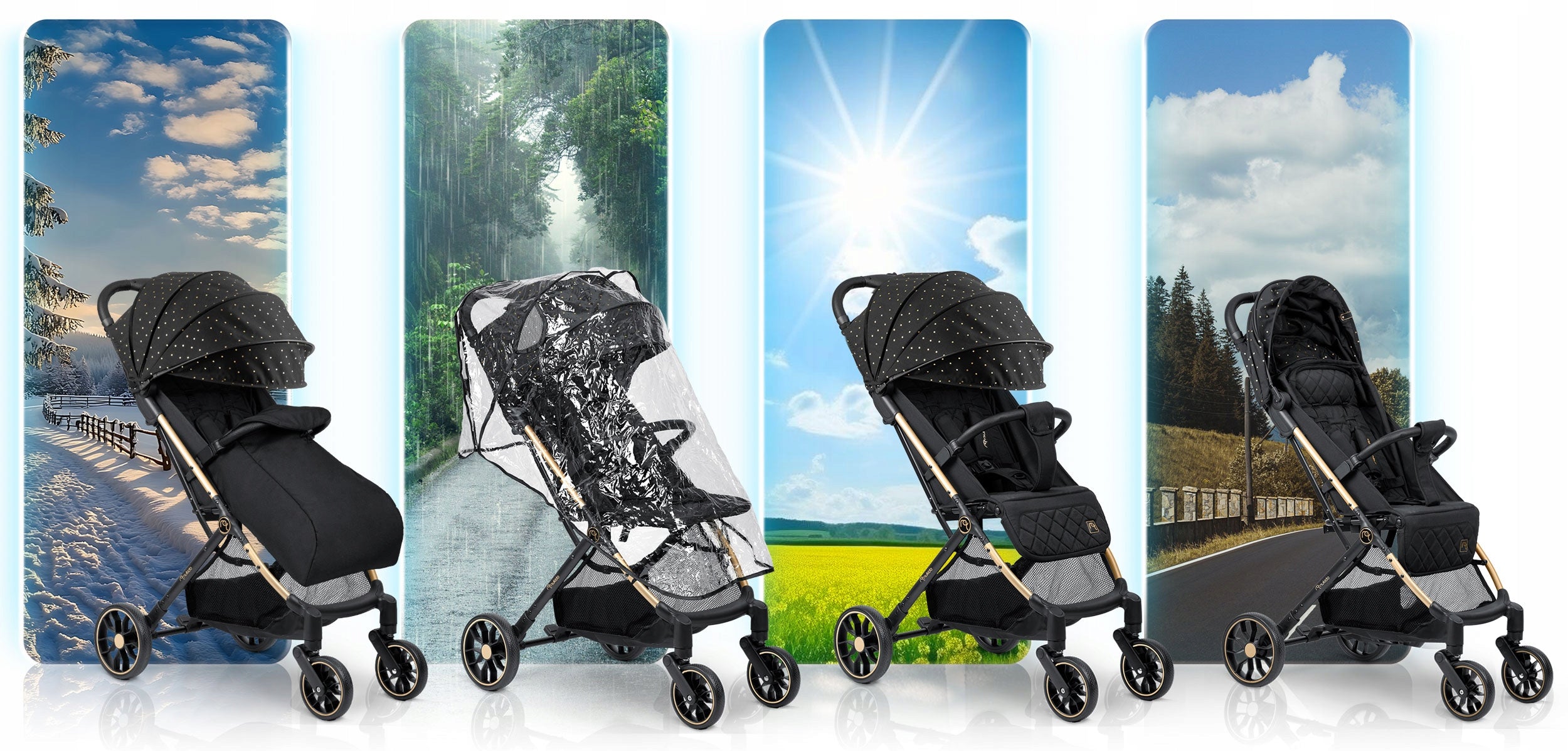 STROLLER FOLDING LIGHTWEIGHT LARGE WHEEL STROLLER + COVER ACCESSORIES Manufacturer code 716001