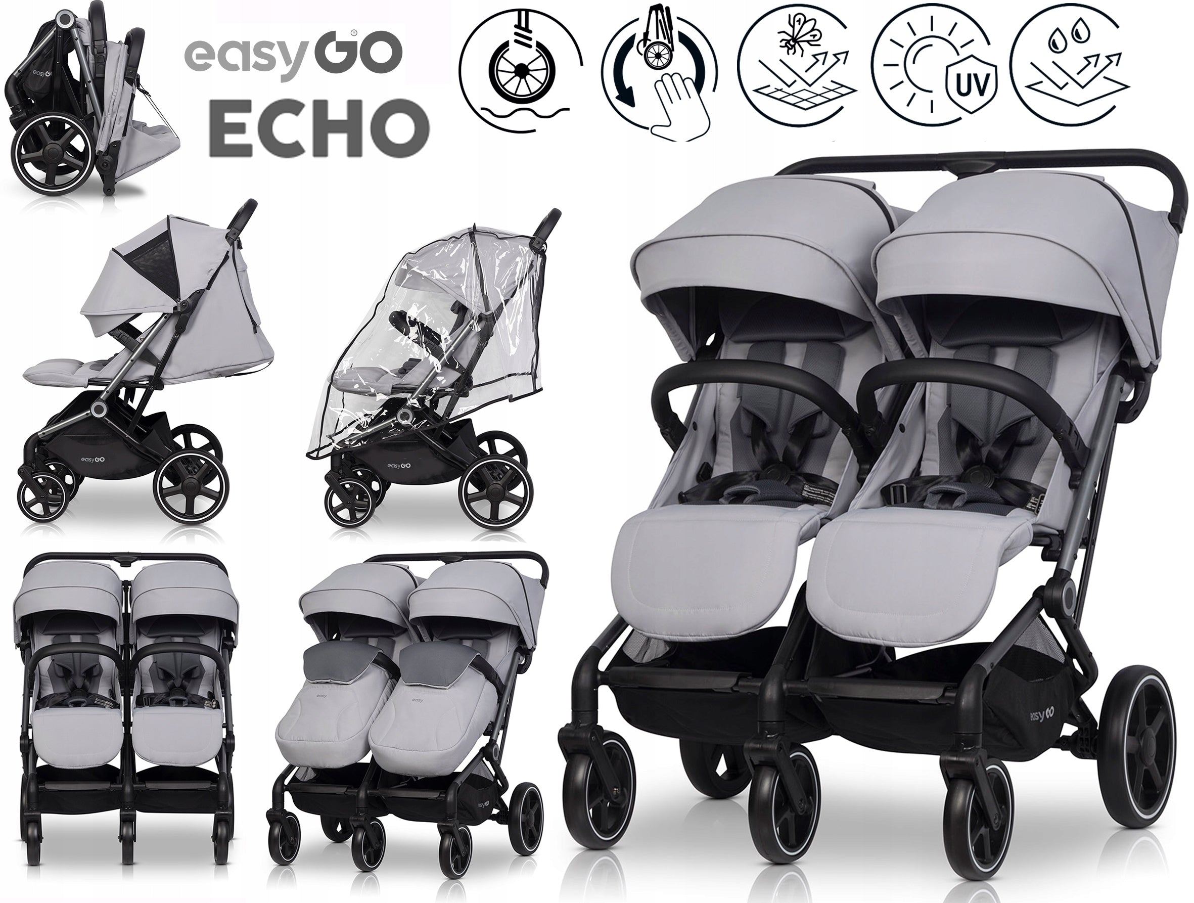STROLLER FOR TWINS AND CHILDREN YEAR AFTER YEAR ECHO CASING ACCESSORIES