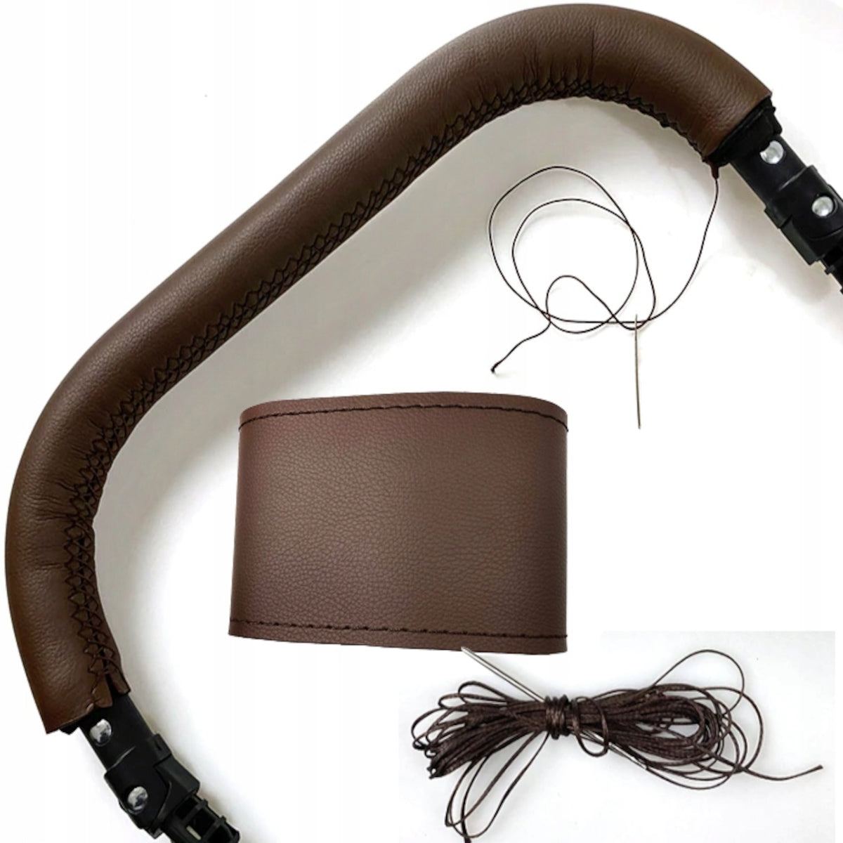 STROLLER HANDLE COVER STROLLER HANDLE HEM NATURAL LEATHER