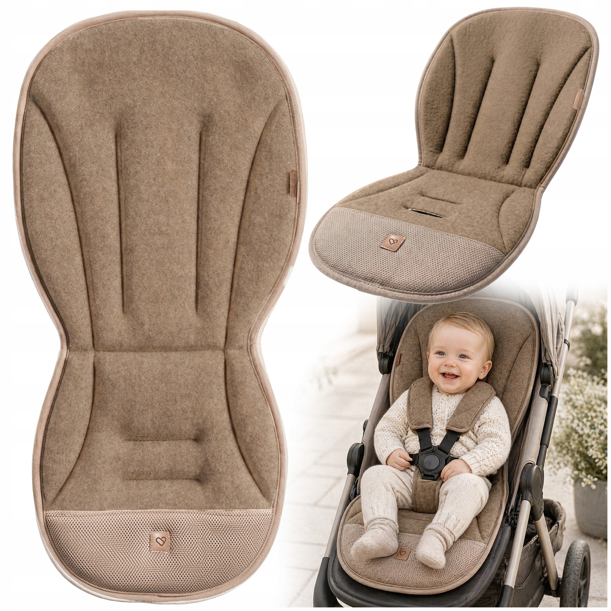 STROLLER INSERT BREATHABLE WOOL UNIVERSAL BROWN ZAFFIRO