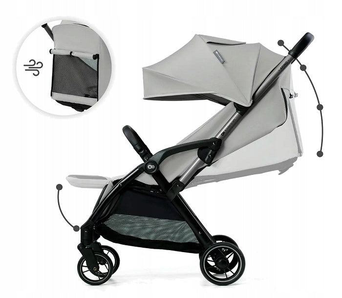STROLLER KINDERKRAFT APINO LIGHTWEIGHT FOLDING FOR A CHILD UP TO 22 KG Color shades of gray and silver