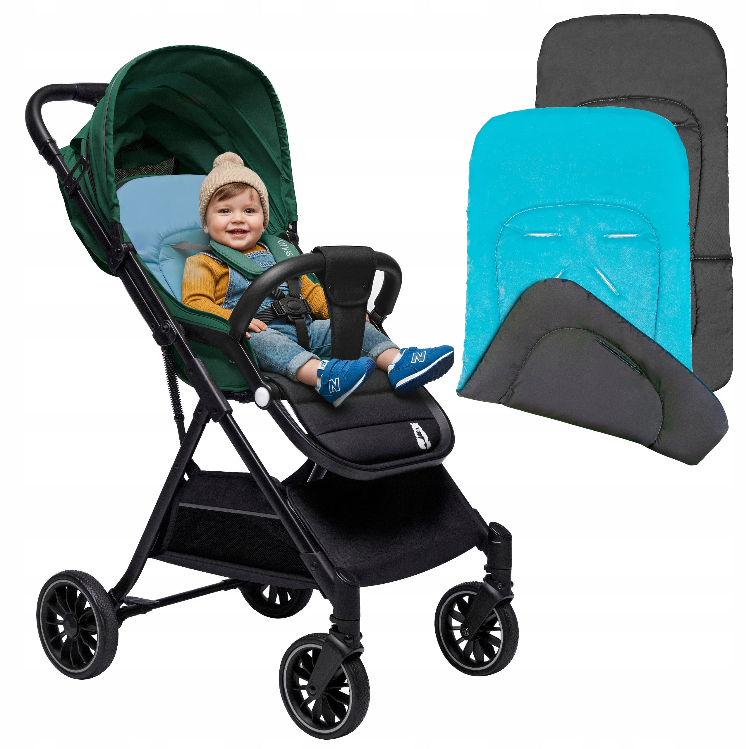 STROLLER MATTRESS COMFORT DOUBLE-SIDED PREMIUM INSERT BLUE
