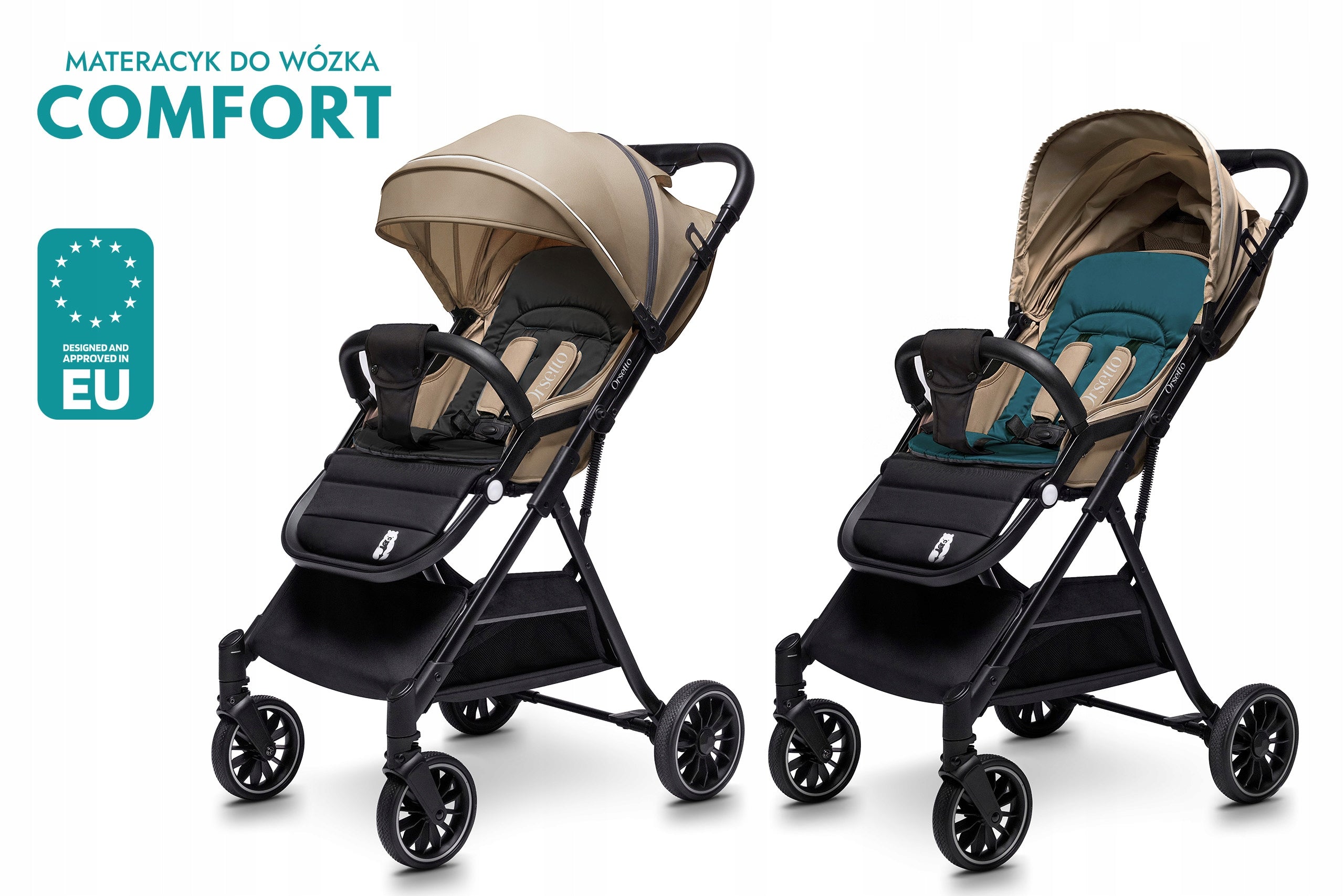 STROLLER MATTRESS COMFORT DOUBLE-SIDED PREMIUM MARINE LINER Color green