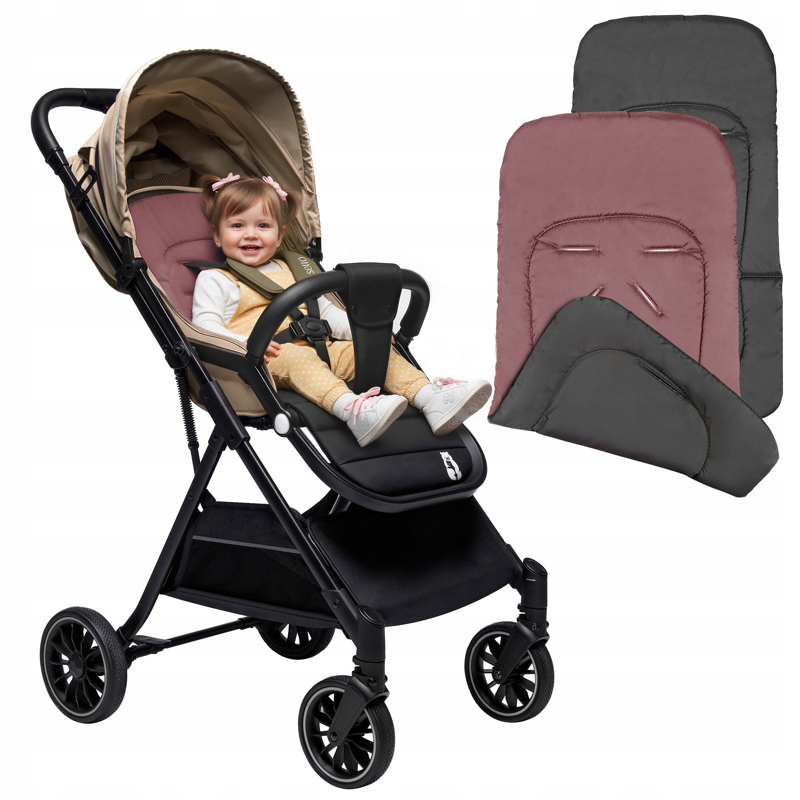 STROLLER MATTRESS COMFORT DOUBLE-SIDED PREMIUM PINK INSOLE