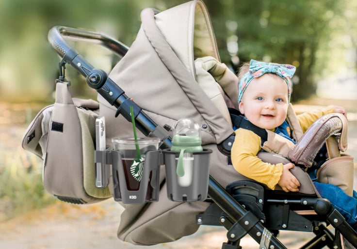 STROLLER ORGANIZER HOLDER 3in1 FOR CUP BOTTLE PHONE FOR BIKE GREY Manufacturer code kdd 708