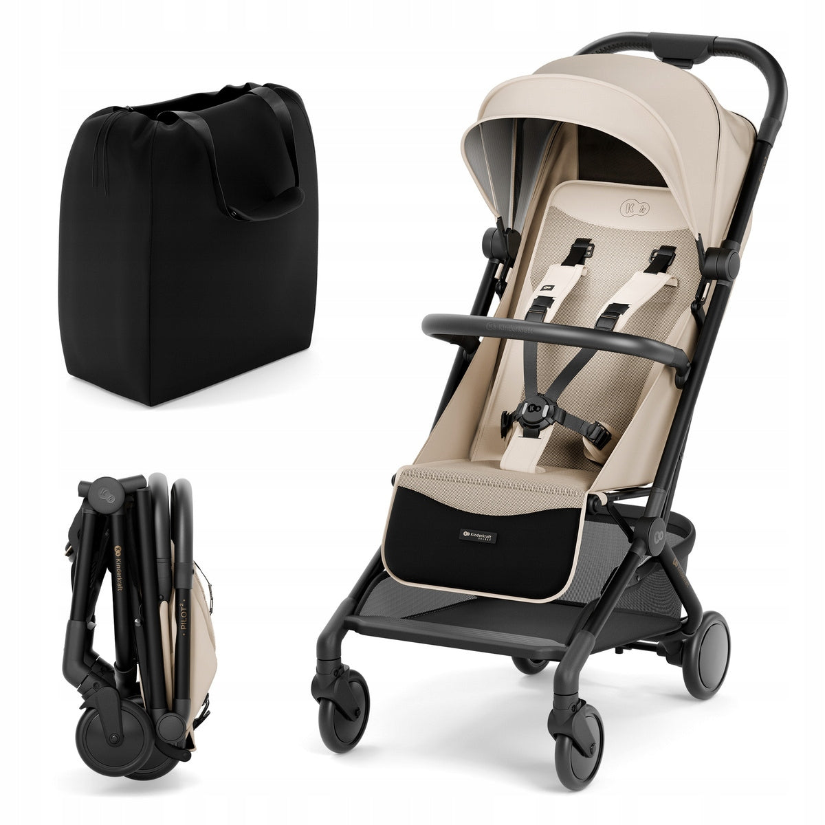 STROLLER PILOT 2 KINDERKRAFT CABIN FOR AIRPLANE beige