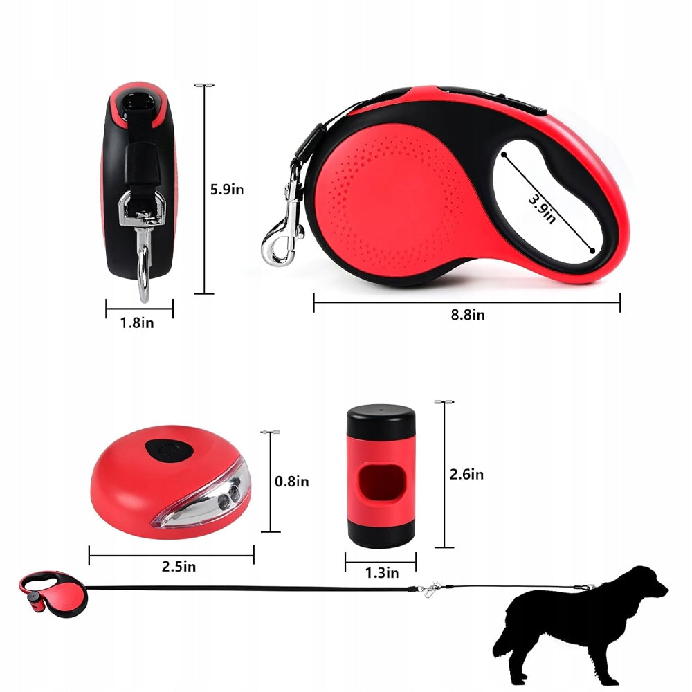 STRONG 8M AUTOMATIC LANYARD WITH LED WITH 360° BAG CONTAINER WITHOUT TANGLING Manufacturer code MOCNA SMYCZ AUTOMATYCZNA 8M Z LED