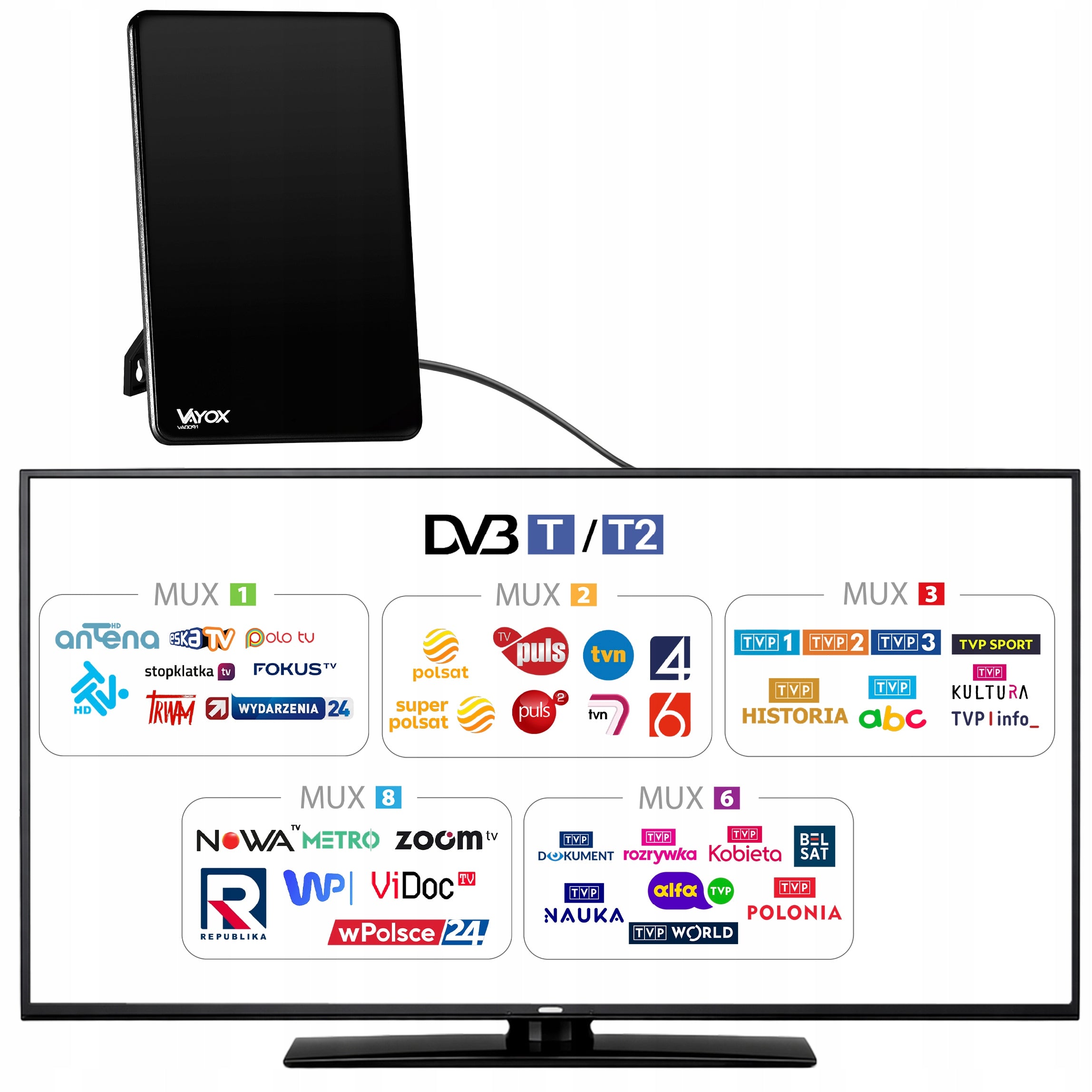 STRONG ACTIVE ROOM ANTENNA TV FHD 4K MUX-8 LTE AMPLIFIER DVB-T2 VAYOX Manufacturer code VA0091