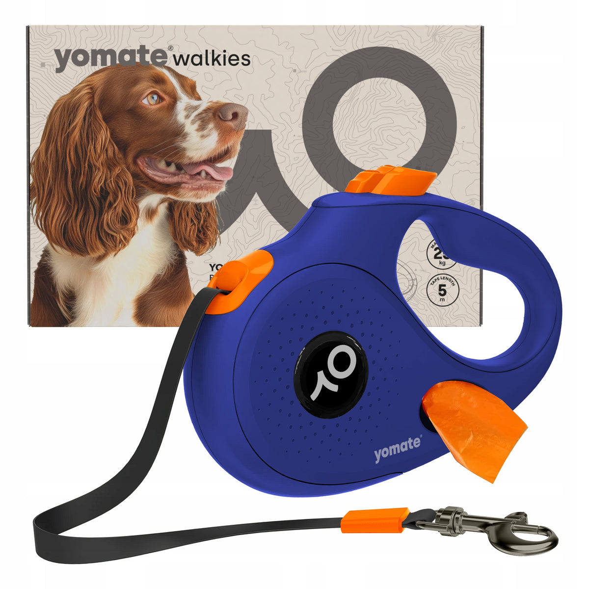 STRONG AUTOMATIC LEASH FOR DOG 25KG / LOCK TAPE 5 METERS