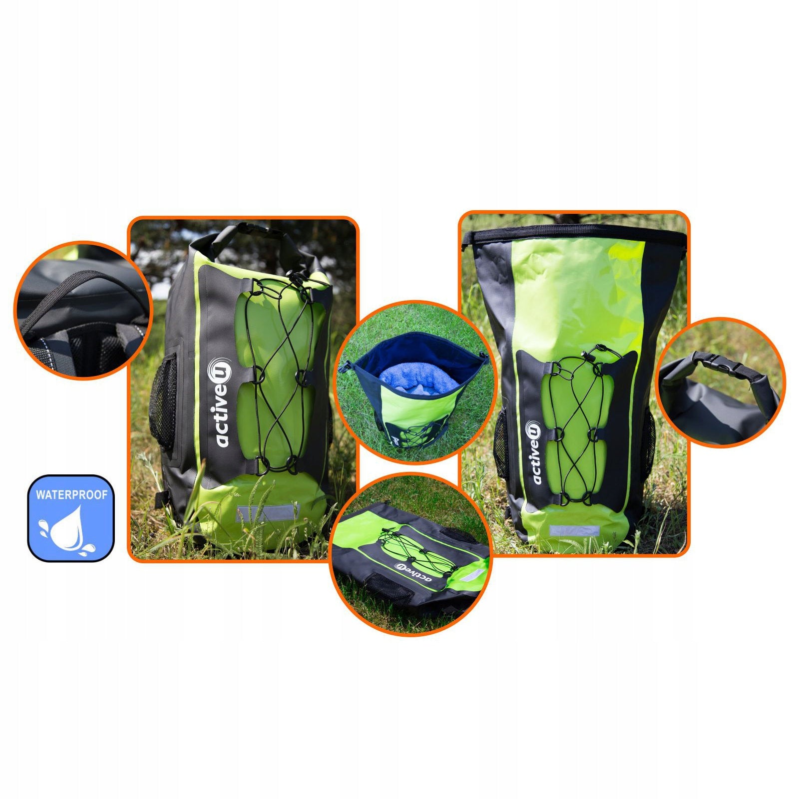STRONG BACKPACK WATERPROOF HIKING SAILING ACTIVEU FOR KAYAK YACHT Manufacturer code AUDBPLEC-GN