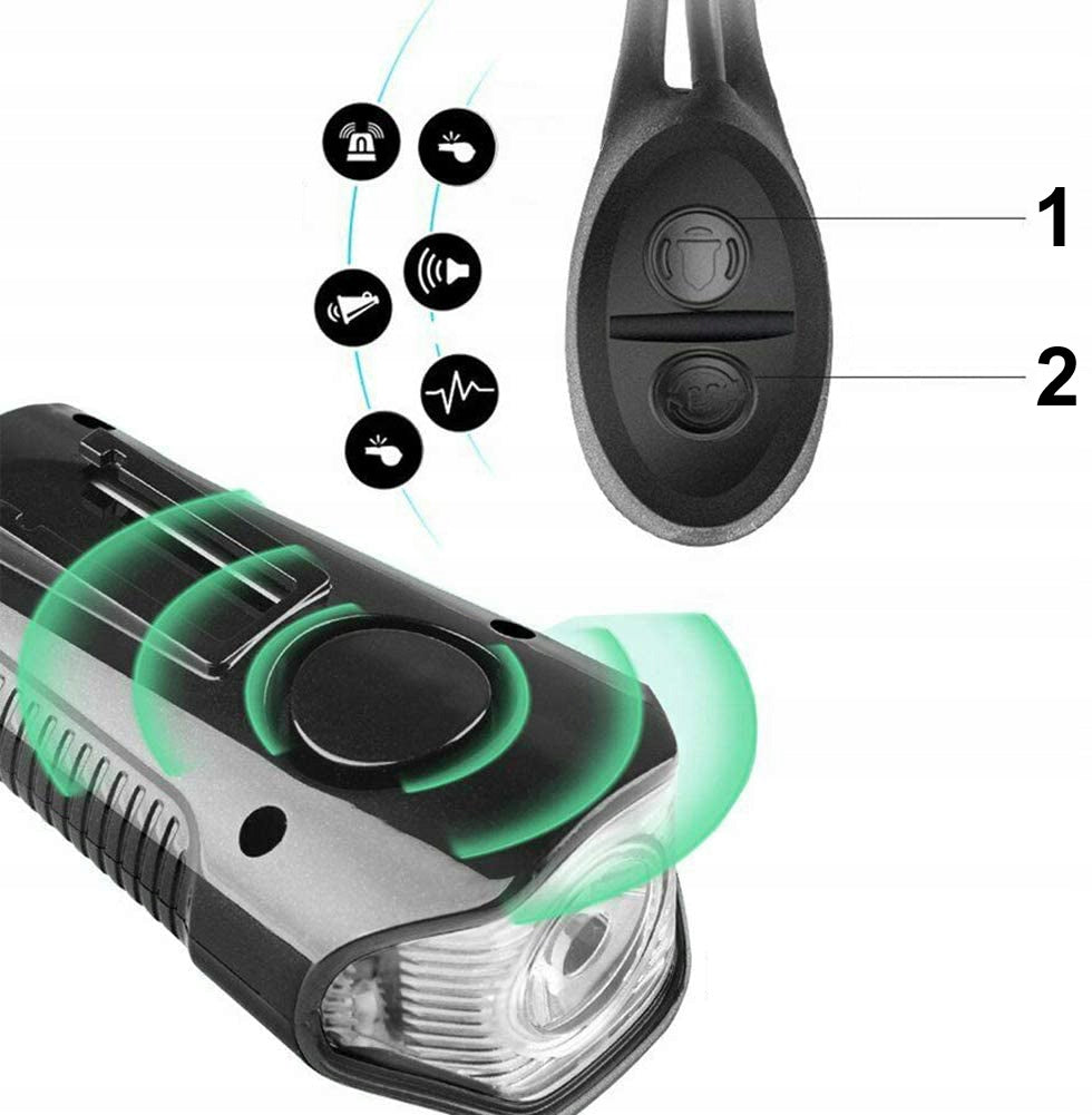 STRONG BICYCLE LIGHT FRONT REAR LED COUNTER LOUD BELL BATTERY Packaging status original