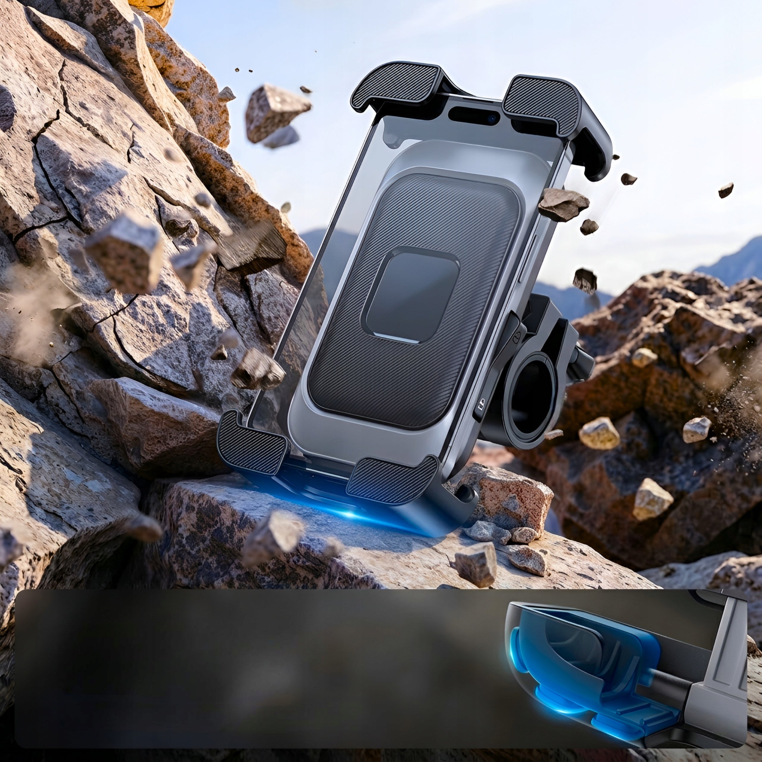 STRONG BICYCLE PHONE HOLDER FOR SCOOTER MOTORCYCLE BIKE HANDLEBAR For mobile