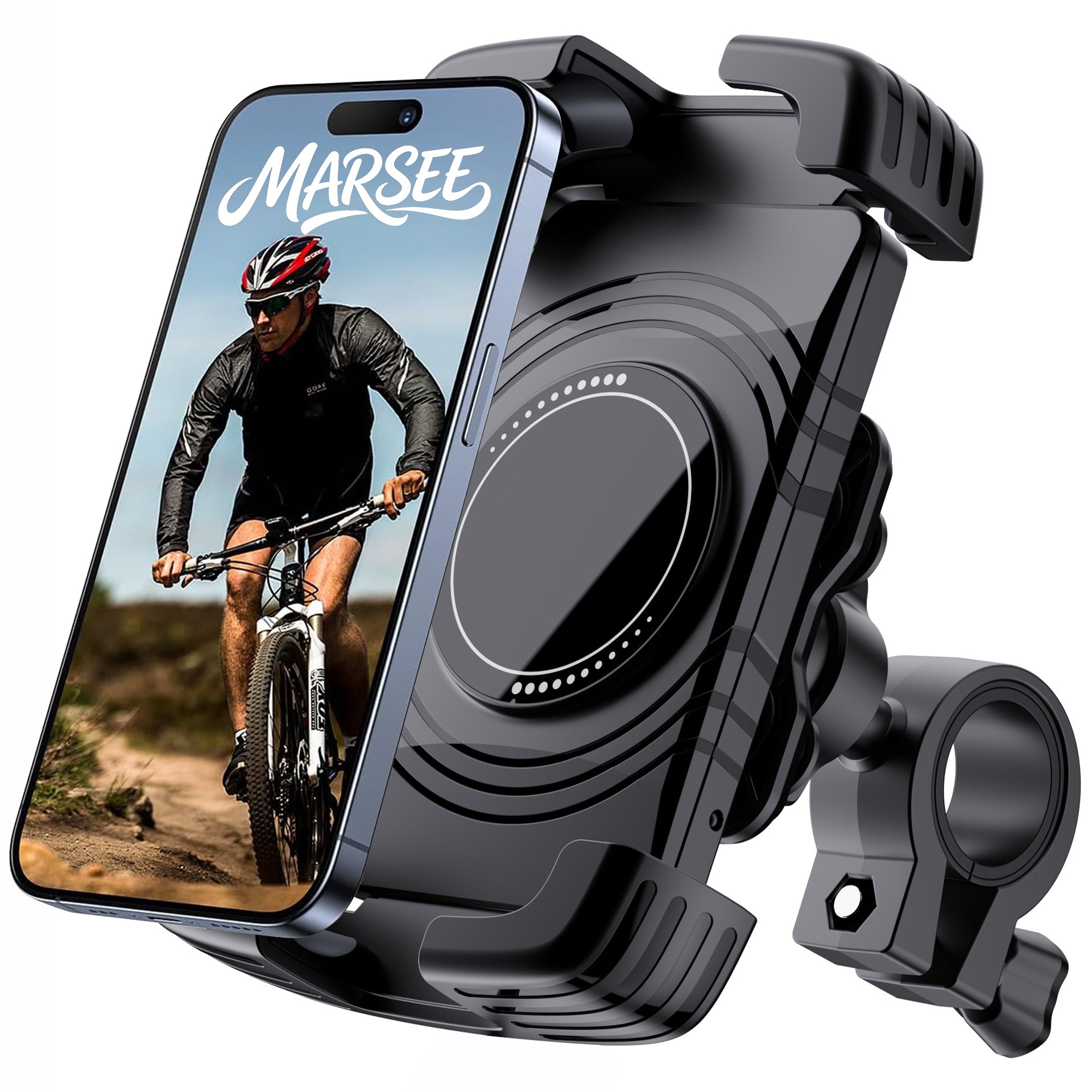 STRONG BICYCLE PHONE HOLDER HANDLEBAR MOTORCYCLE WITH ACTIVE CUSHIONING