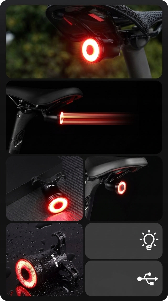STRONG BRIGHT BICYCLE LIGHT REAR SMART UNDER SADDLE WITH BRAKE SENSOR Manufacturer code TSx3