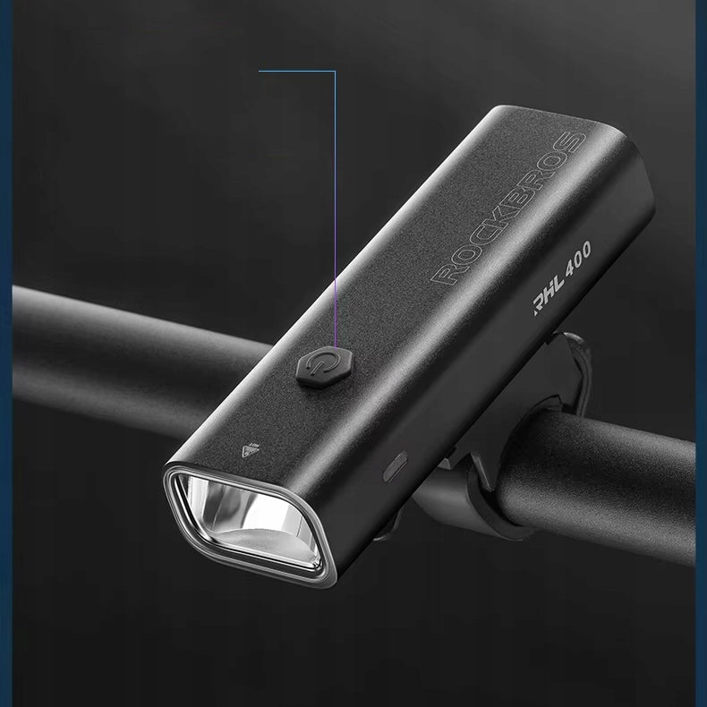 STRONG BRIGHT LIGHT BICYCLE LAMP FRONT FLASHLIGHT 400 LUMENS IPX6 TYPE C Model RHL-400