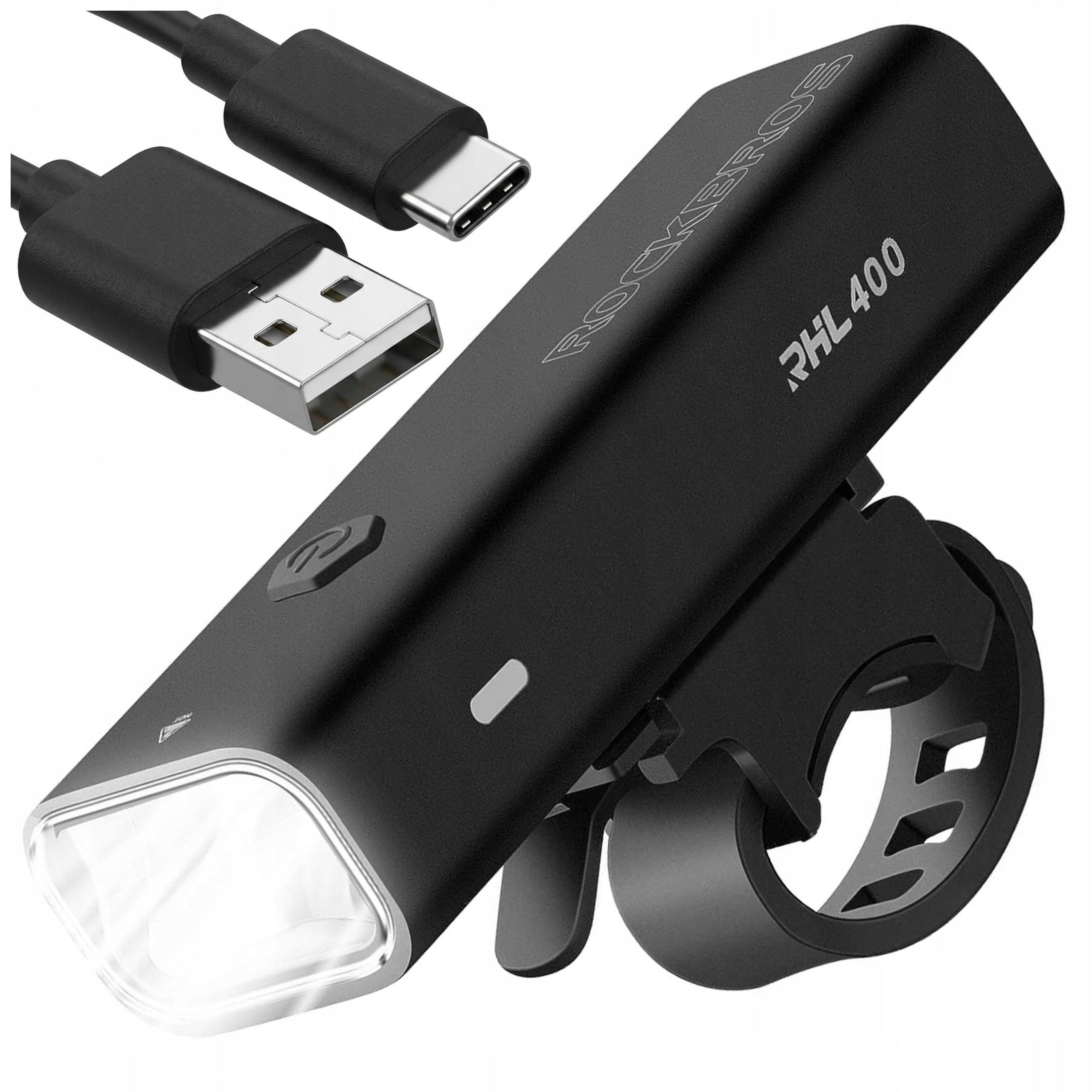 STRONG BRIGHT LIGHT BICYCLE LAMP FRONT FLASHLIGHT 400 LUMENS IPX6 TYPE C