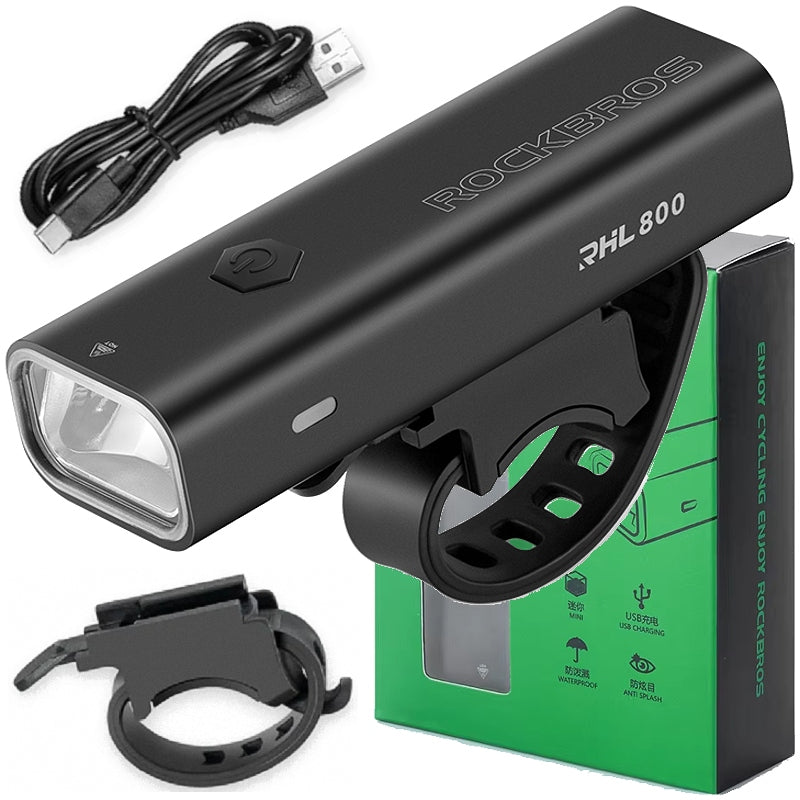 STRONG BRIGHT LIGHT BICYCLE LAMP FRONT FLASHLIGHT 800 LUMENS IPX6 TYPE C