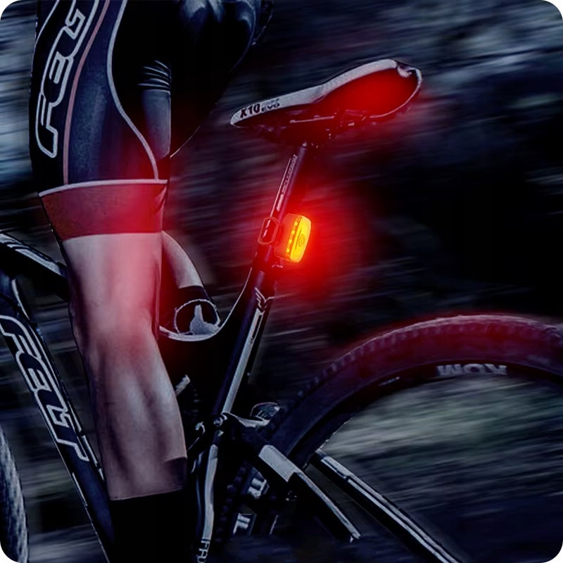 STRONG BRIGHT REAR BICYCLE LIGHT FOR SEAT POST 9 OPERATING MODES TYPE C Kind on the seat post