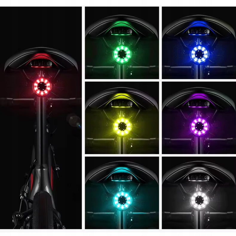 STRONG BRIGHT REAR BICYCLE LIGHT UNDER SADDLE 7 COLORS BATTERY 300mAh Light beam 300 lm