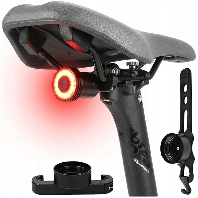 STRONG BRIGHT REAR BICYCLE LIGHT UNDER THE SADDLE WITH BRAKE SENSOR