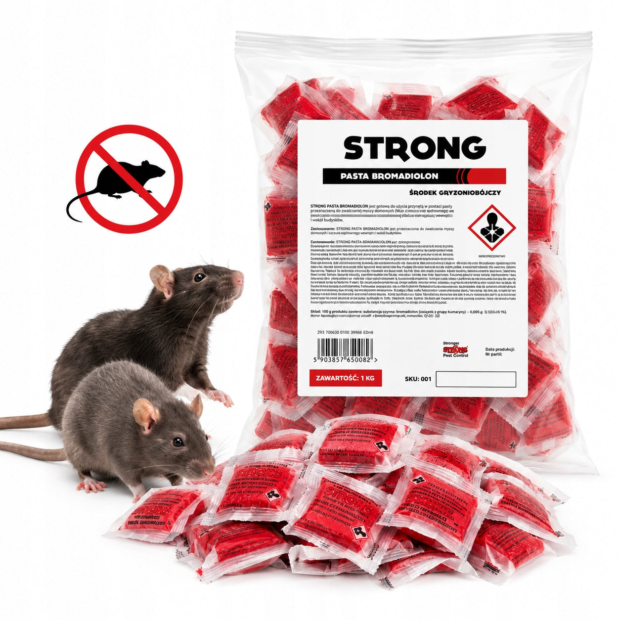 STRONG BROMADIOLONE PASTE 1 KG STRONG POISON FOR MICE AND RATS