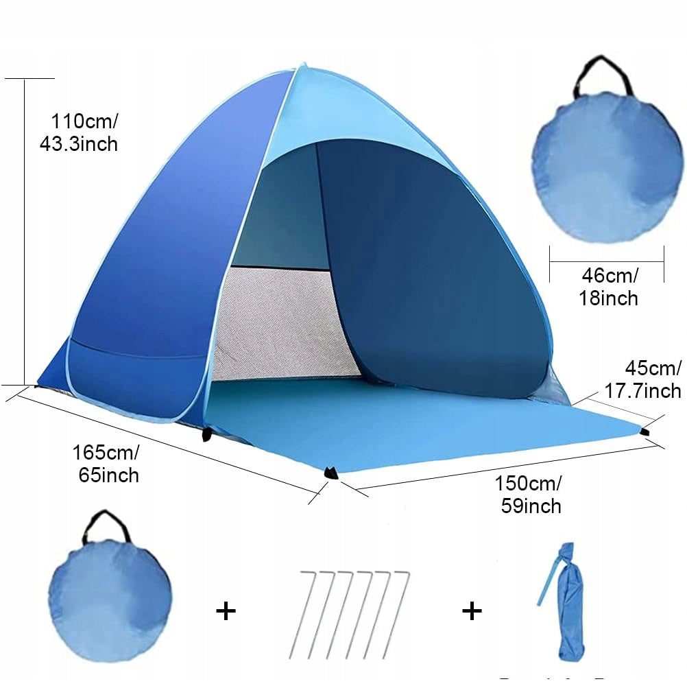 STRONG CAMPING HIKING TENT FOR CAMPING LARGE 3-PERSON 160×150×110cm Number of vestibules 1