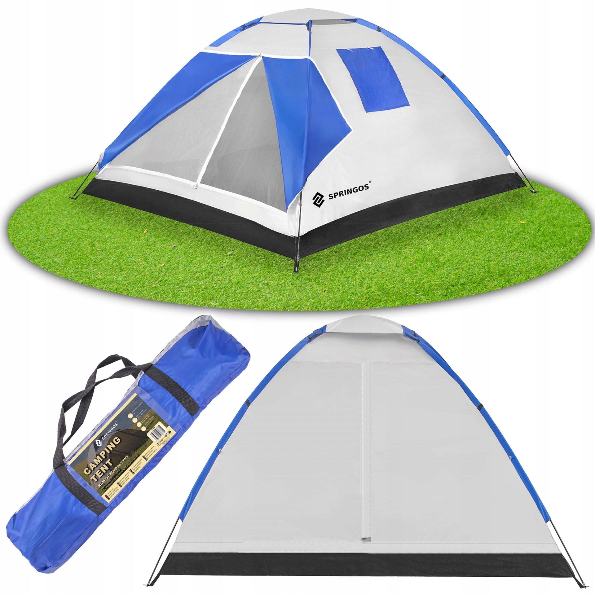 STRONG CAMPING HIKING TENT FOR CAMPING LARGE 4-PERSON IGLO 210x240cm Kind travel