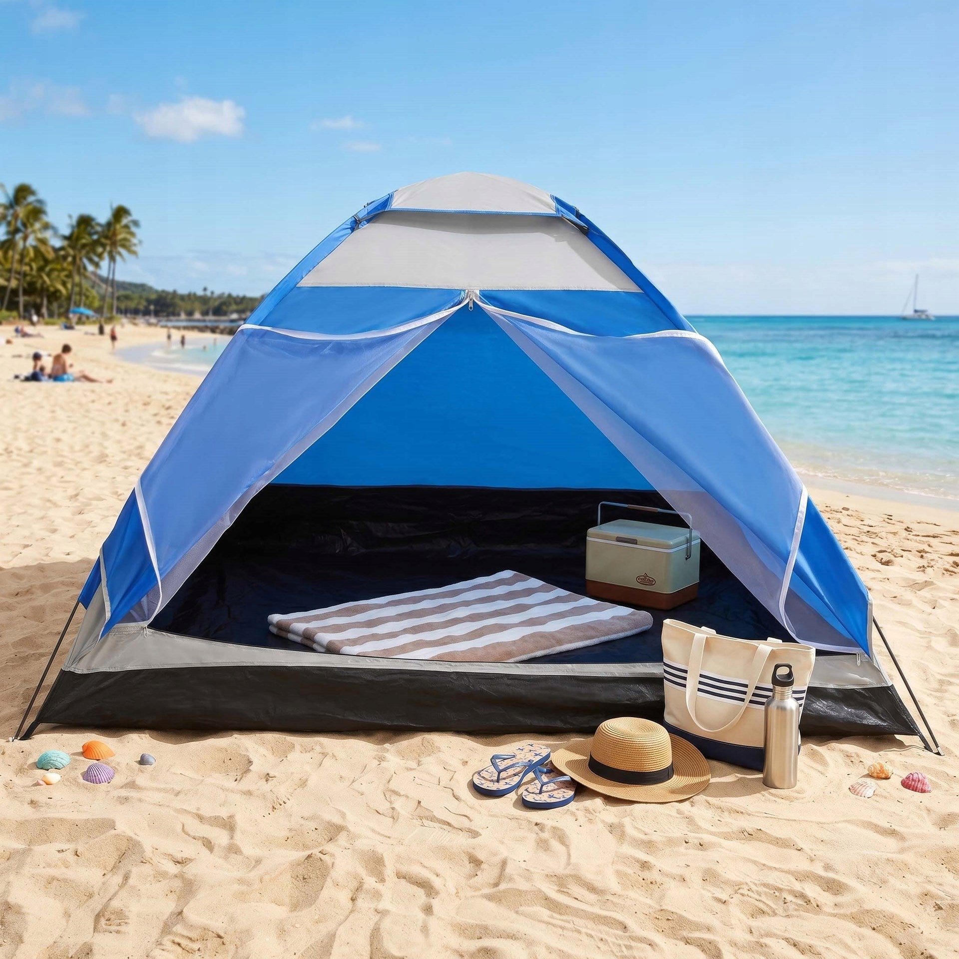 STRONG CAMPING HIKING TENT FOR CAMPING LARGE 4-PERSON IGLO 210x240cm Manufacturer code PT008