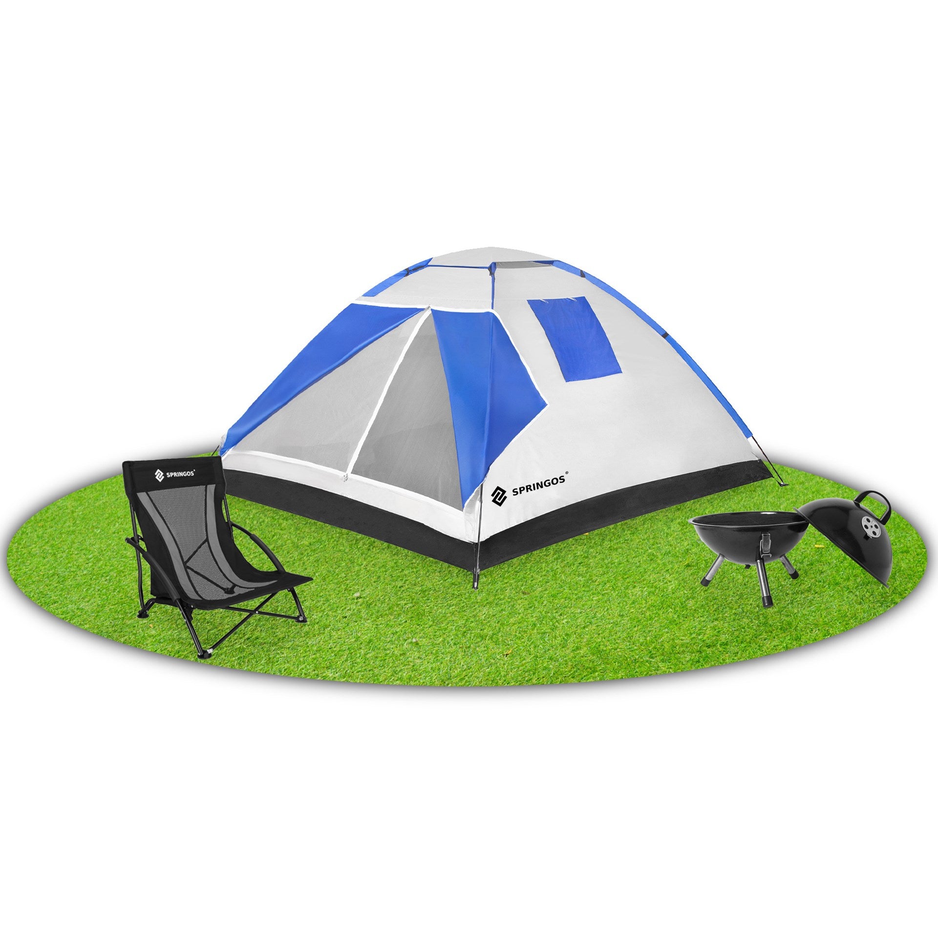 STRONG CAMPING HIKING TENT FOR CAMPING LARGE 4-PERSON IGLO 210x240cm Type single layer (without flysheet)
