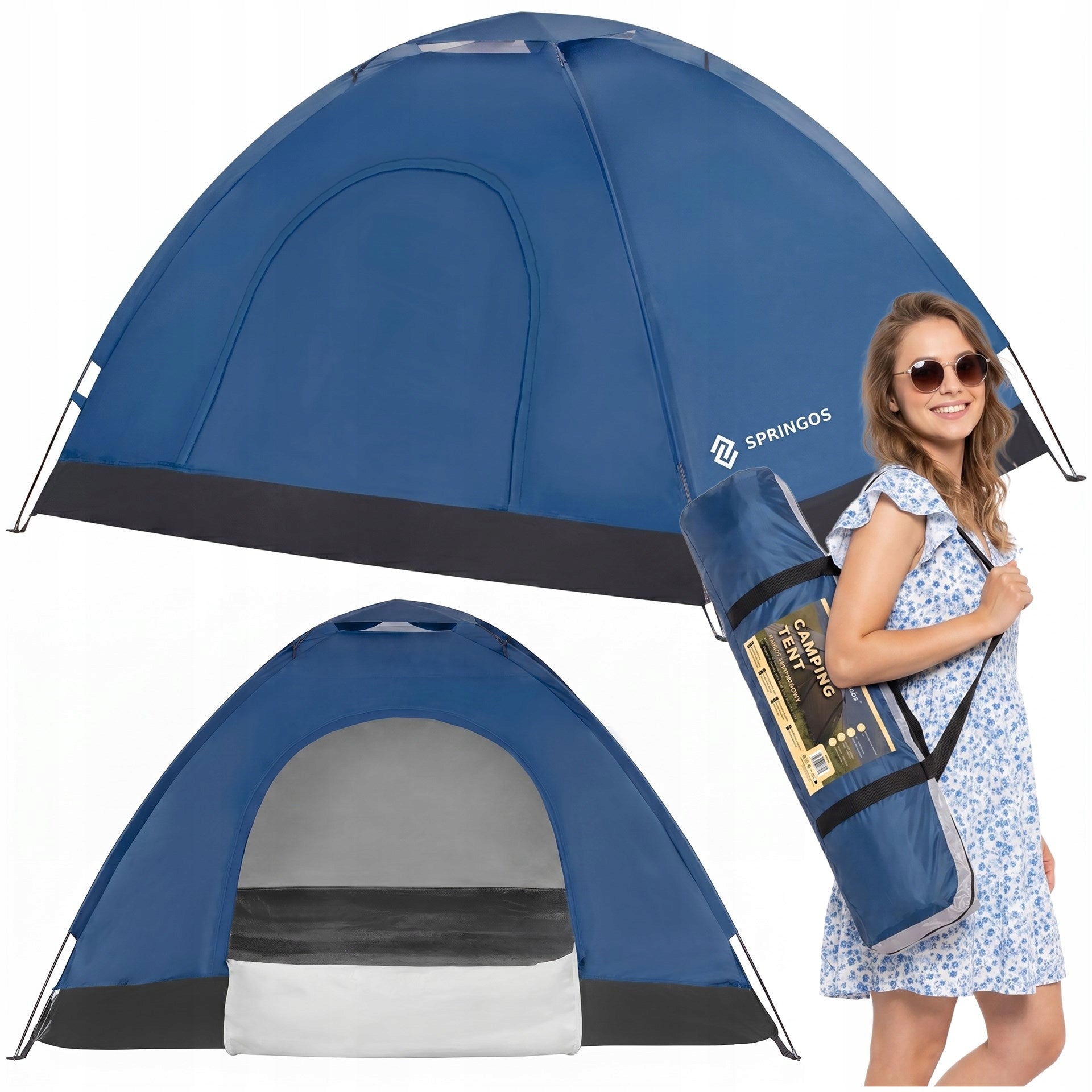 STRONG CAMPING TENT FOR CAMPING LARGE 2-PERSON IGLO 150x200cm Kind travel