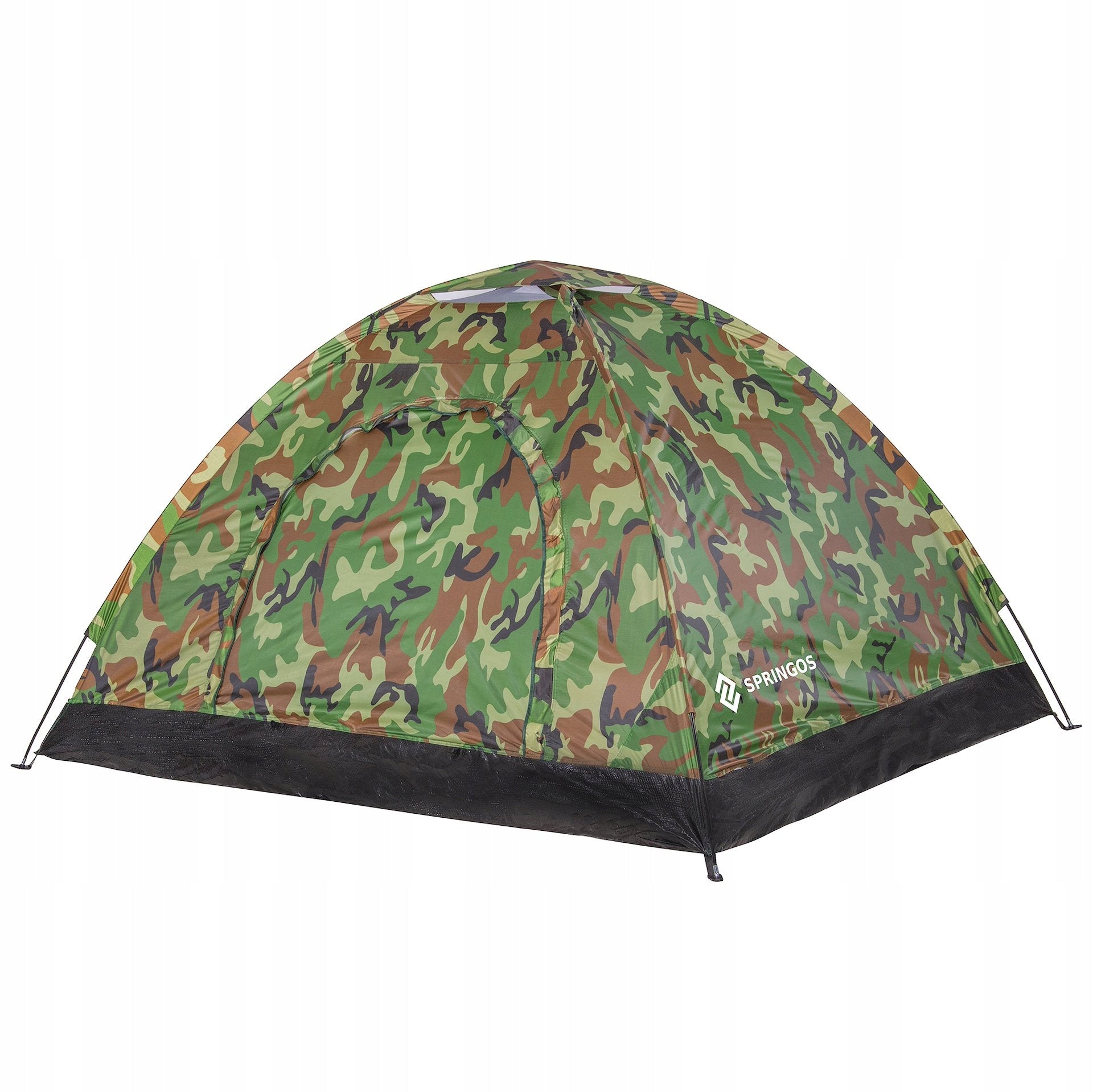 STRONG CAMPING TENT FOR CAMPING LARGE 2-PERSON IGLO 200x200cm Color green