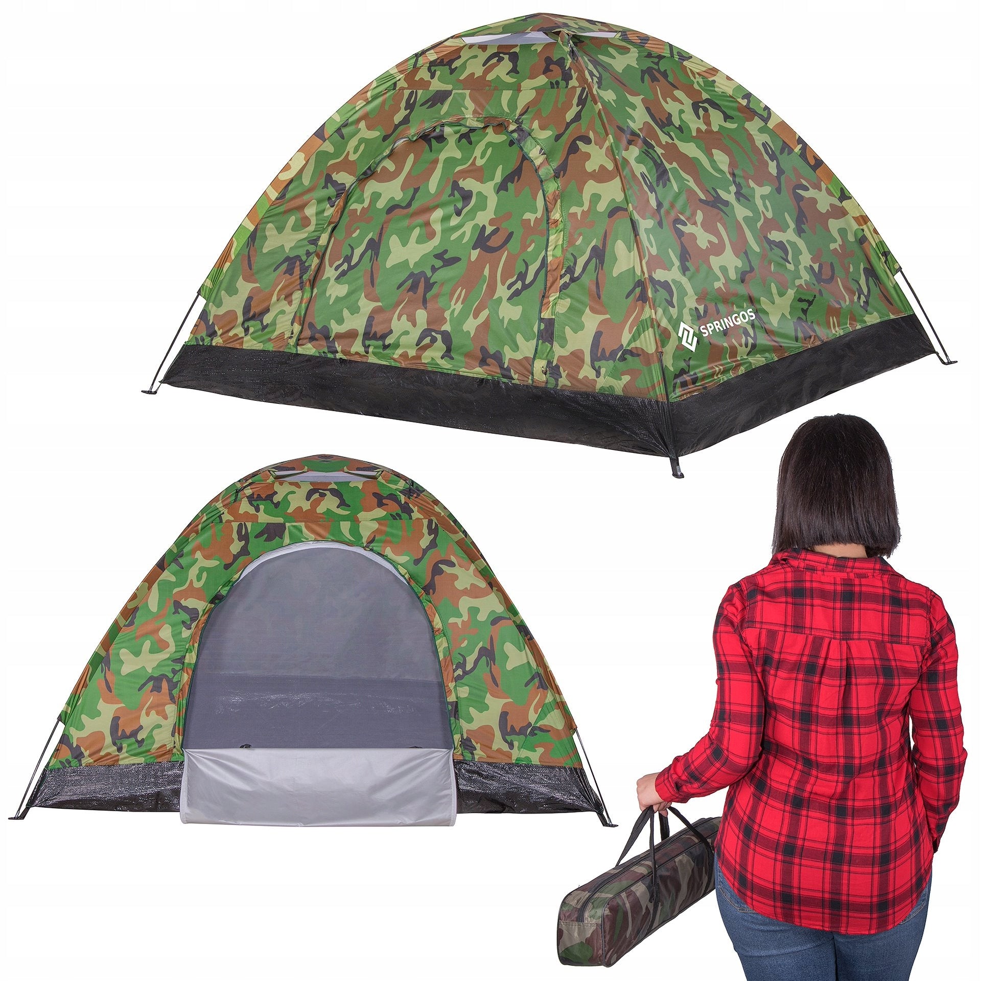 STRONG CAMPING TENT FOR CAMPING LARGE 2-PERSON IGLO 200x200cm