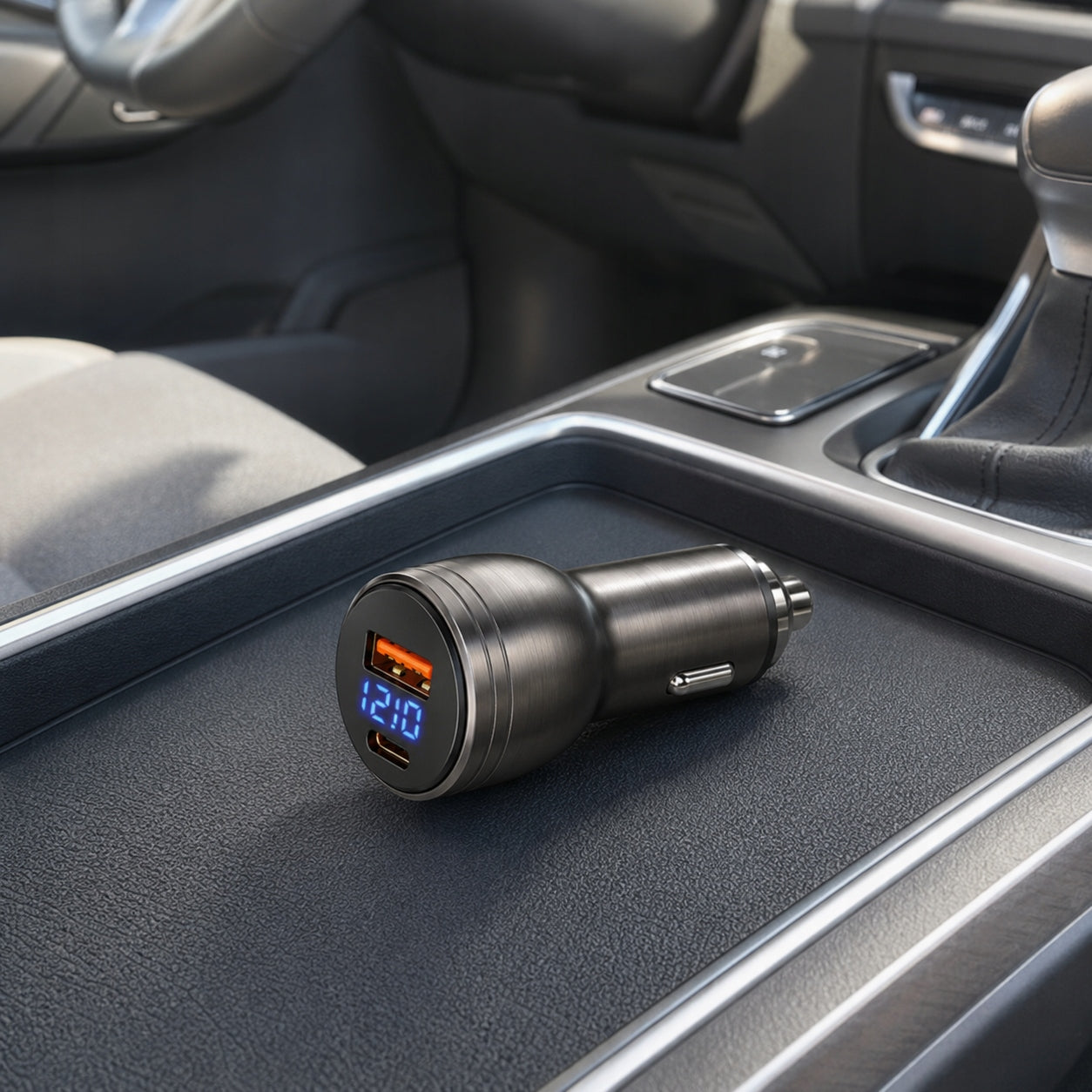 STRONG CAR CHARGER FAST CHARGING PD QC 100W USB USB-C METER Manufacturer code 75-696#