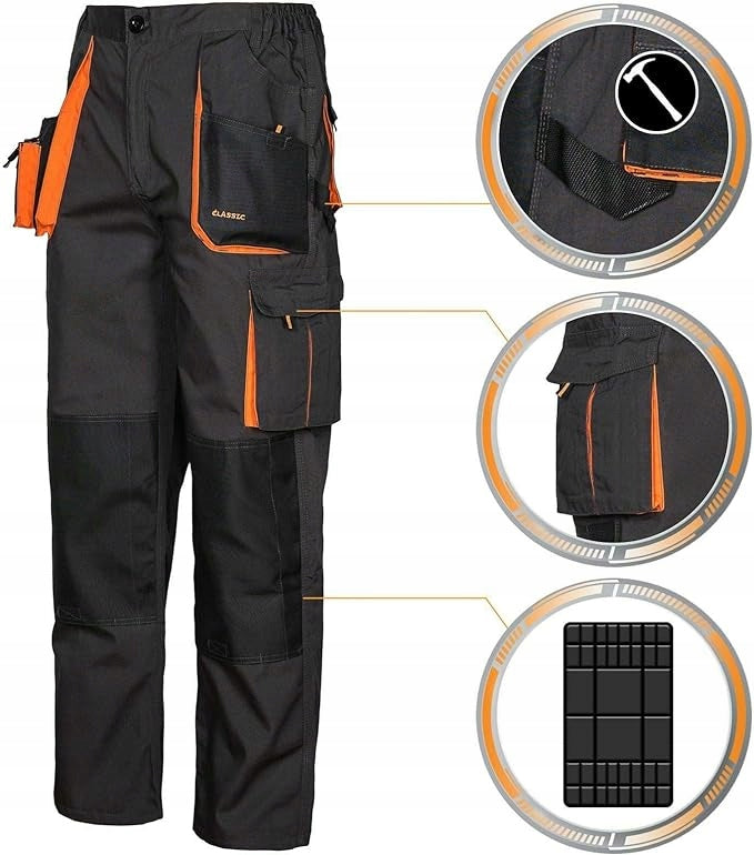 STRONG CLASSIC ORANGE REINFORCED OXFORD600 NON-BINDING Work Pants Manufacturer code Spodnie do pasa CLASSIC ORANGE