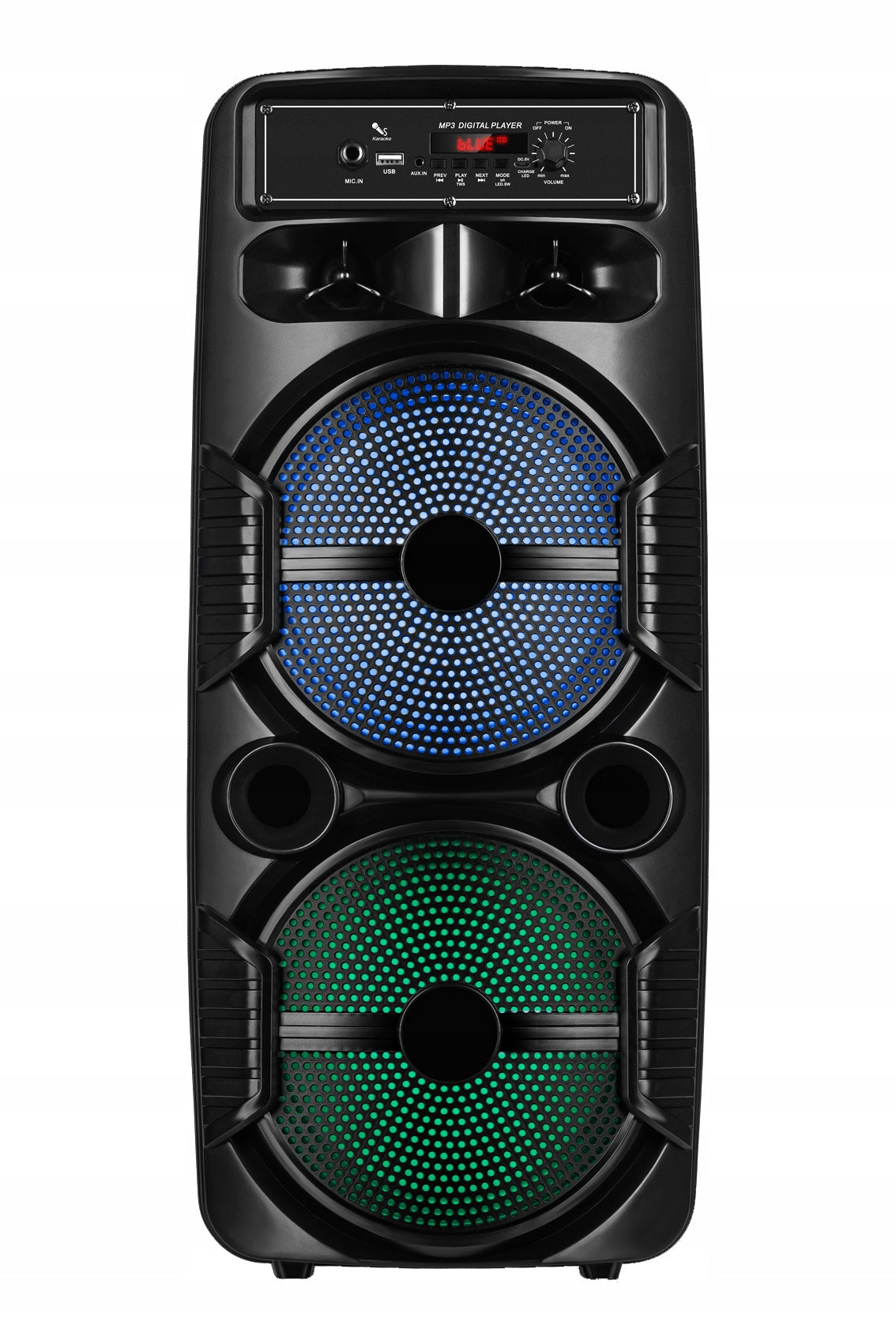 STRONG COLUMN 600W PORTABLE BLUETOOTH SPEAKER 2 WIRELESS MICROPHONES Brand AudioDesign