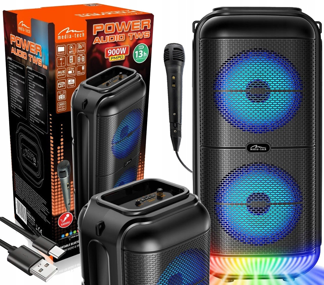 STRONG COLUMN WIRELESS PORTABLE BLUETOOTH SPEAKER 900 WATT + MICROPHONE