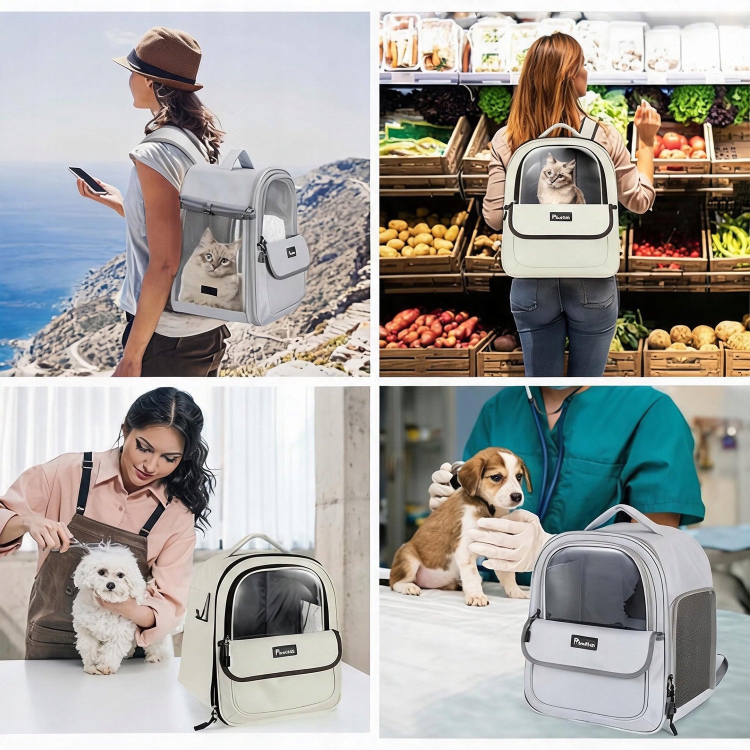 STRONG COMFORTABLE DOG CAT BACKPACK ZIPPERS VENTILATION RESISTANT STYLISH GREY Brand no brand