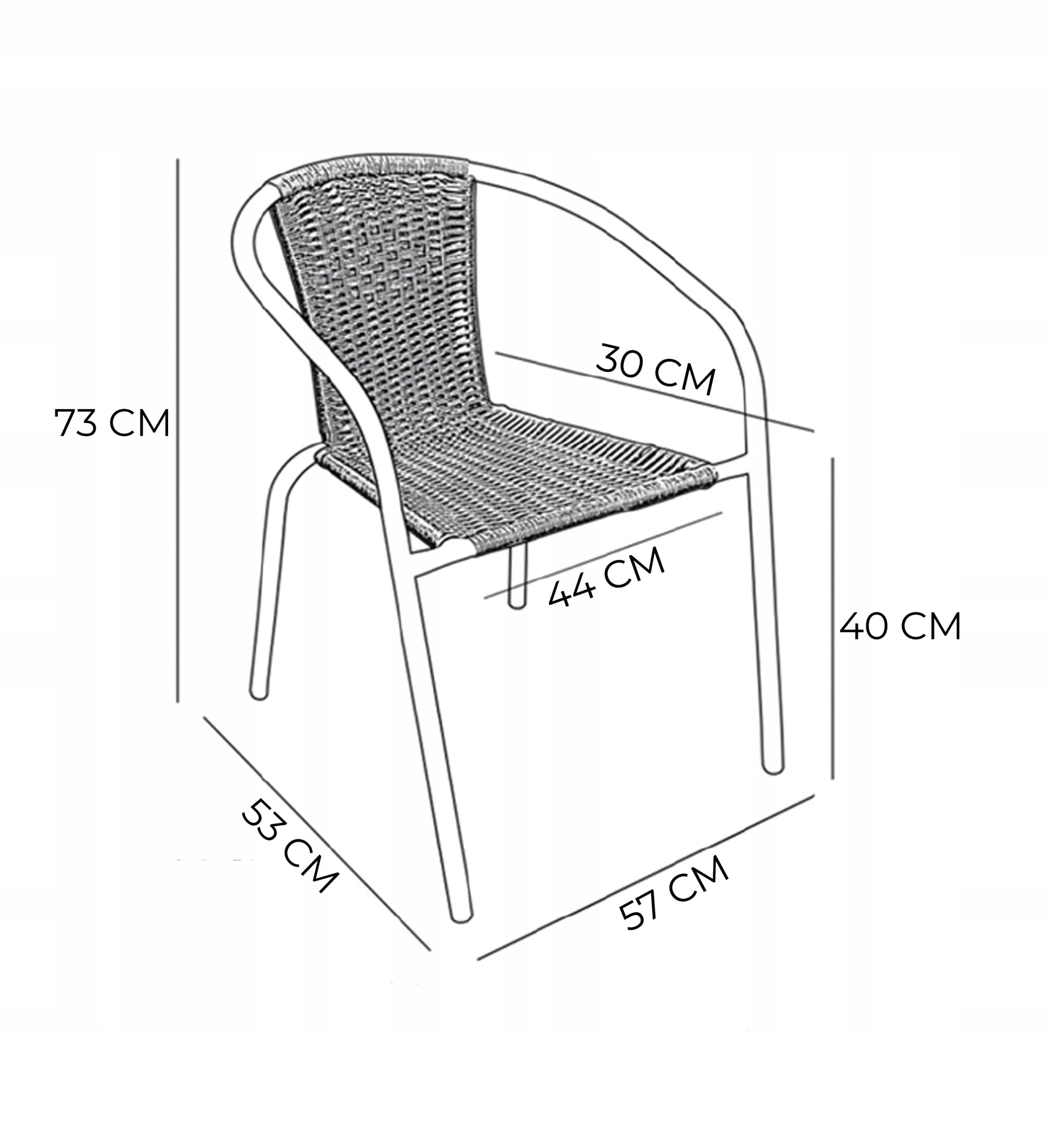 STRONG COMFORTABLE GARDEN CHAIR FOR TERRACE FOR TABLE LORETTO BLACK Number of pieces in the set 1 pcs