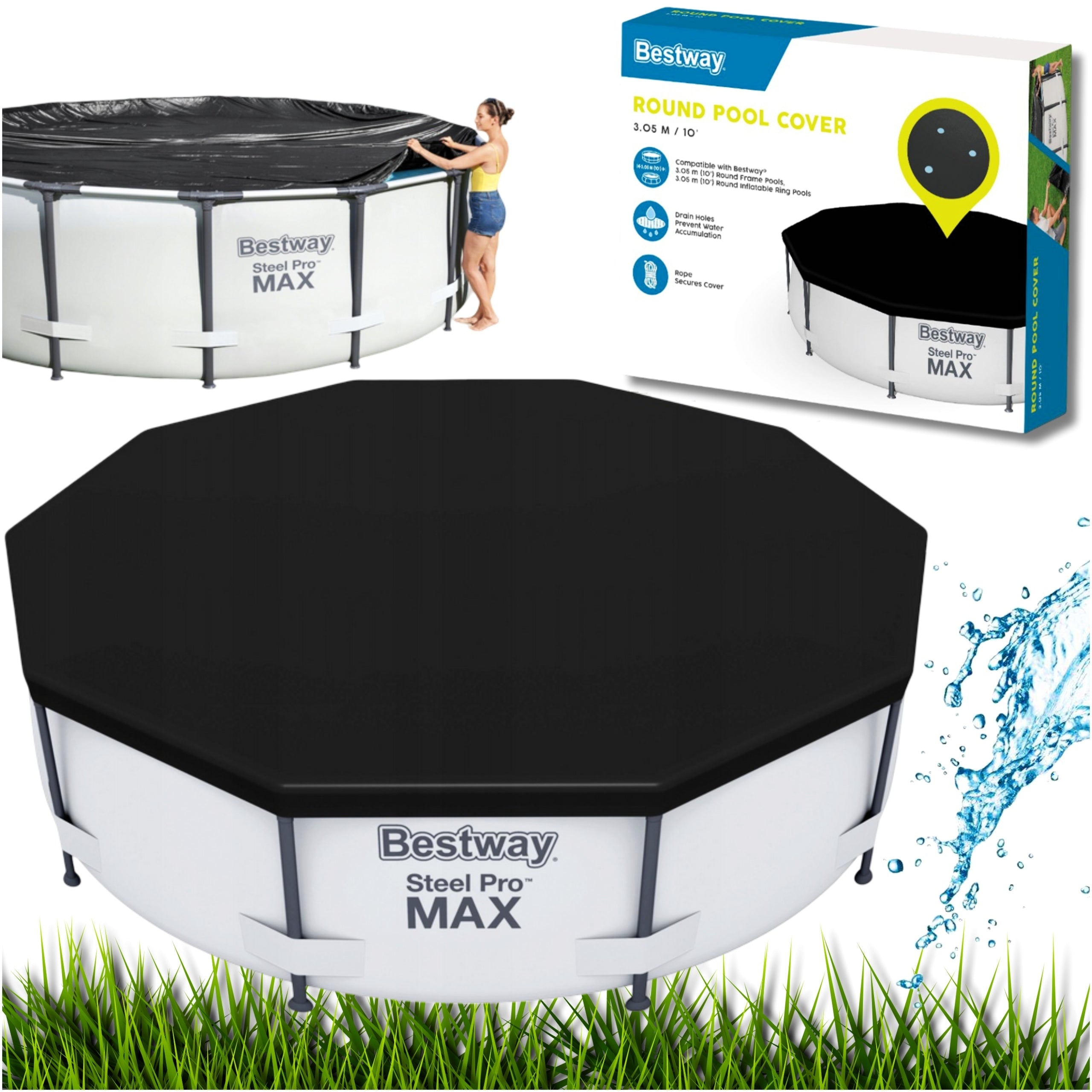 STRONG COVER FOR SWIMMING POOL BESTWAY 366 CM FOIL TARPAULIN COVER PROTECTS Packaging status original