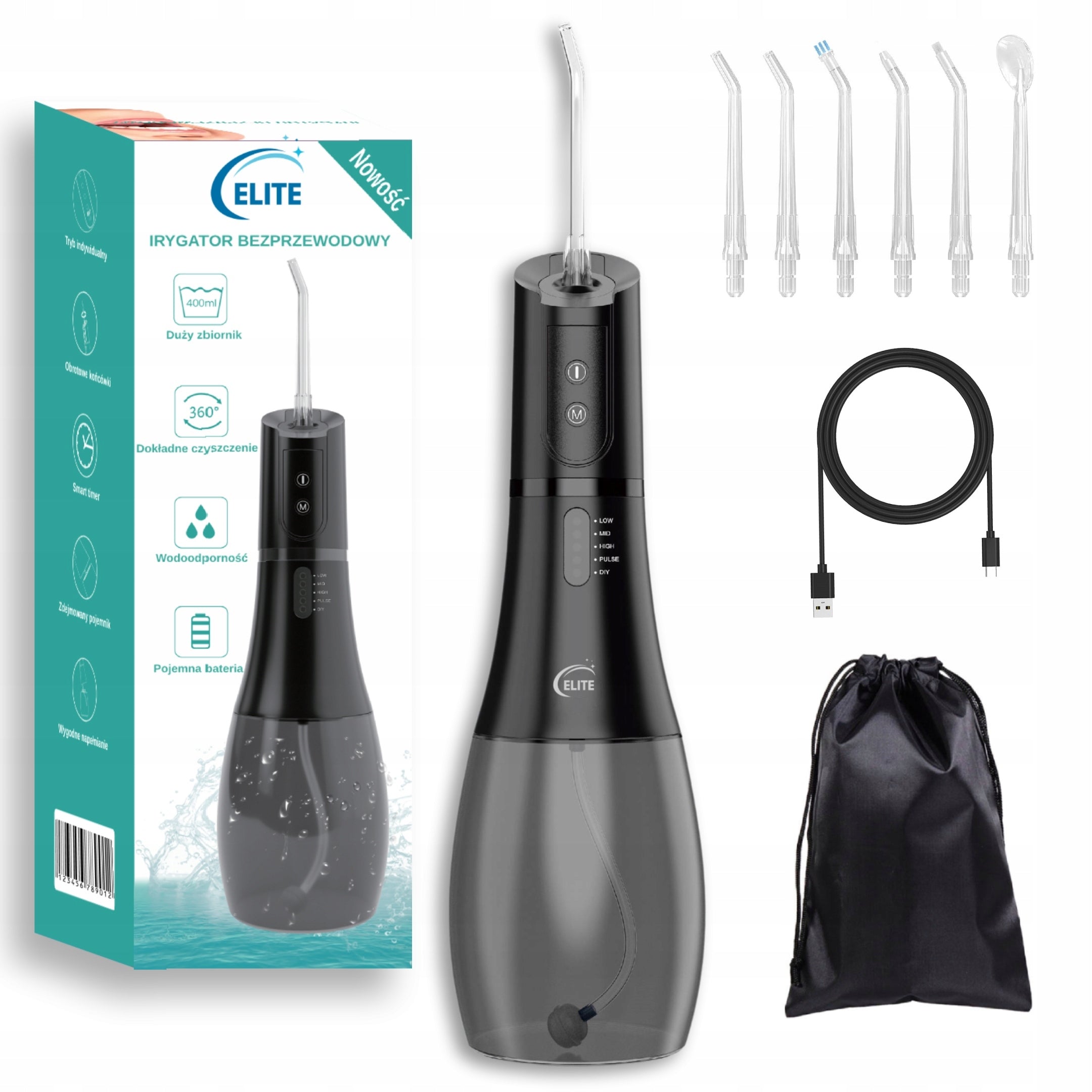STRONG DENTAL IRRIGATOR FOR TEETH 6TIPS 400 ML 5MODES WIRELESS Brand no brand