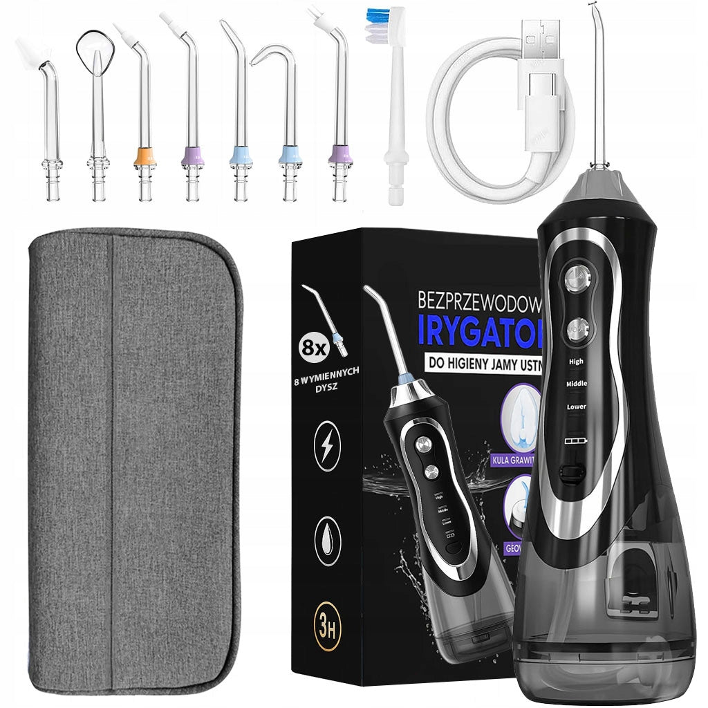 STRONG DENTAL IRRIGATOR WIRELESS 3 MODES 300ML 8 TIPS Brand MEMFLOW