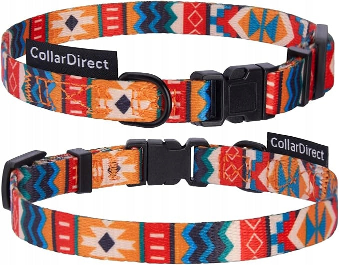 STRONG DOG COLLAR MATERIAL 30-40CM M AZTEC PATTERN