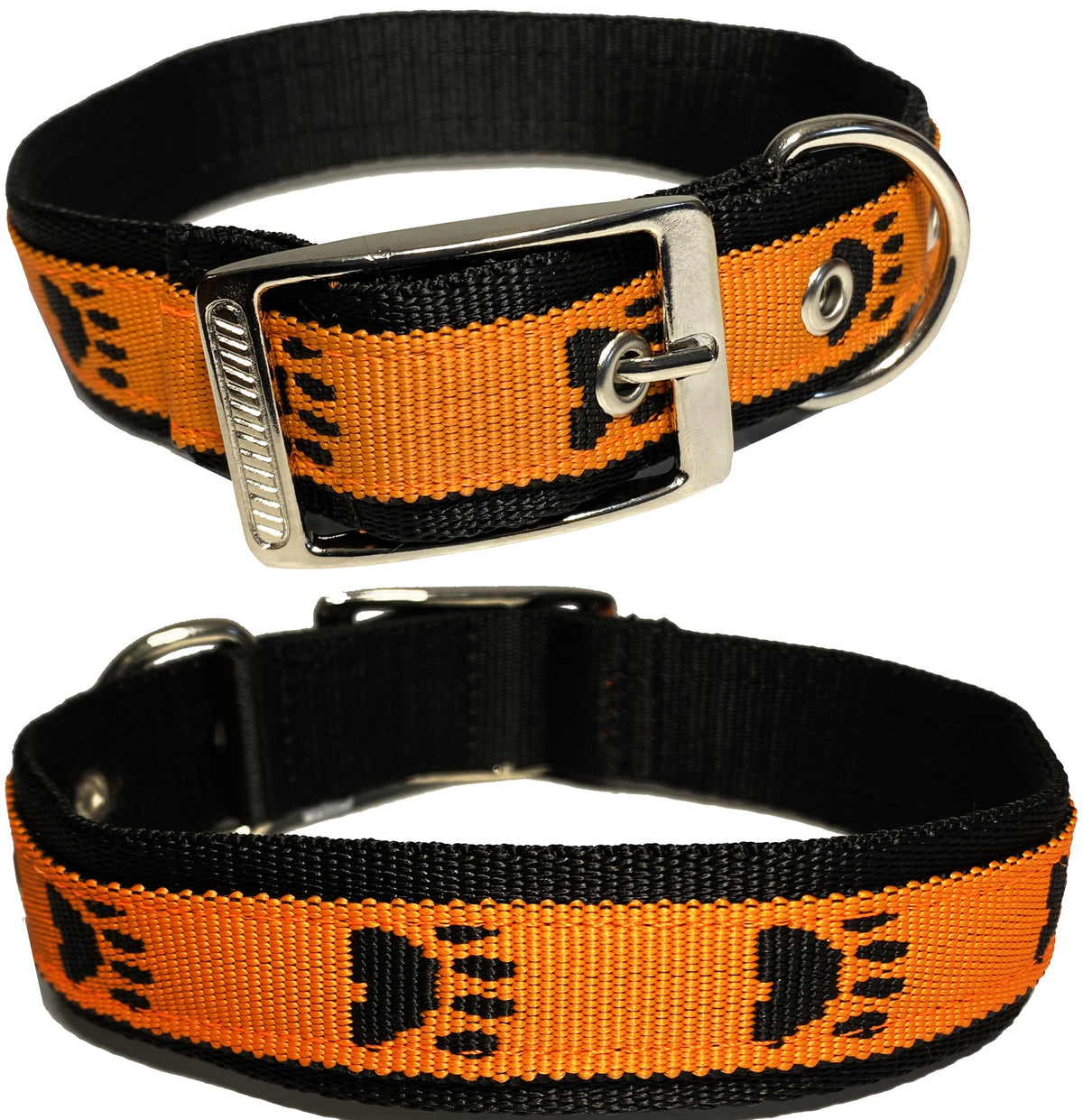 STRONG DOG COLLAR WITH PAWS 30-40 CM / 30 MM
