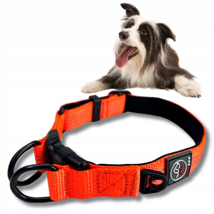 STRONG DOG COLLAR orange RICO 40-50CM reflective