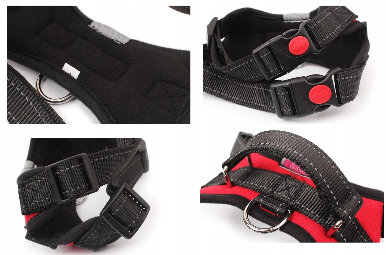 STRONG DOG HARNESS Light and pressure-free L 64-84cm PETSTORY (Black) Additional features pressure-free reflective elements