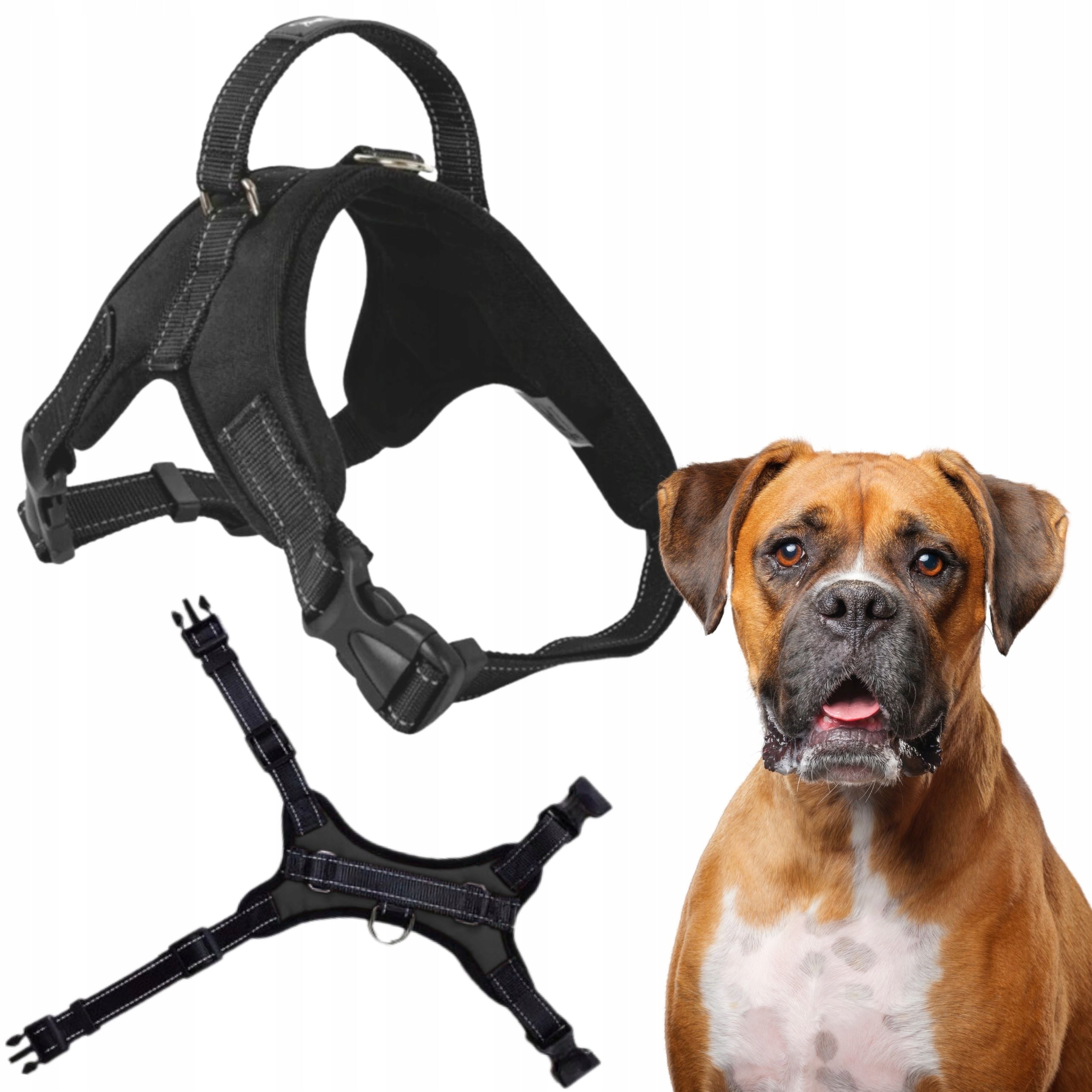 STRONG DOG HARNESS Light and pressure-free L 64-84cm PETSTORY (Black)