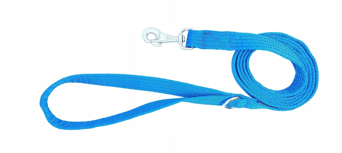 STRONG DOG LEASH 2 meters with half peg blue