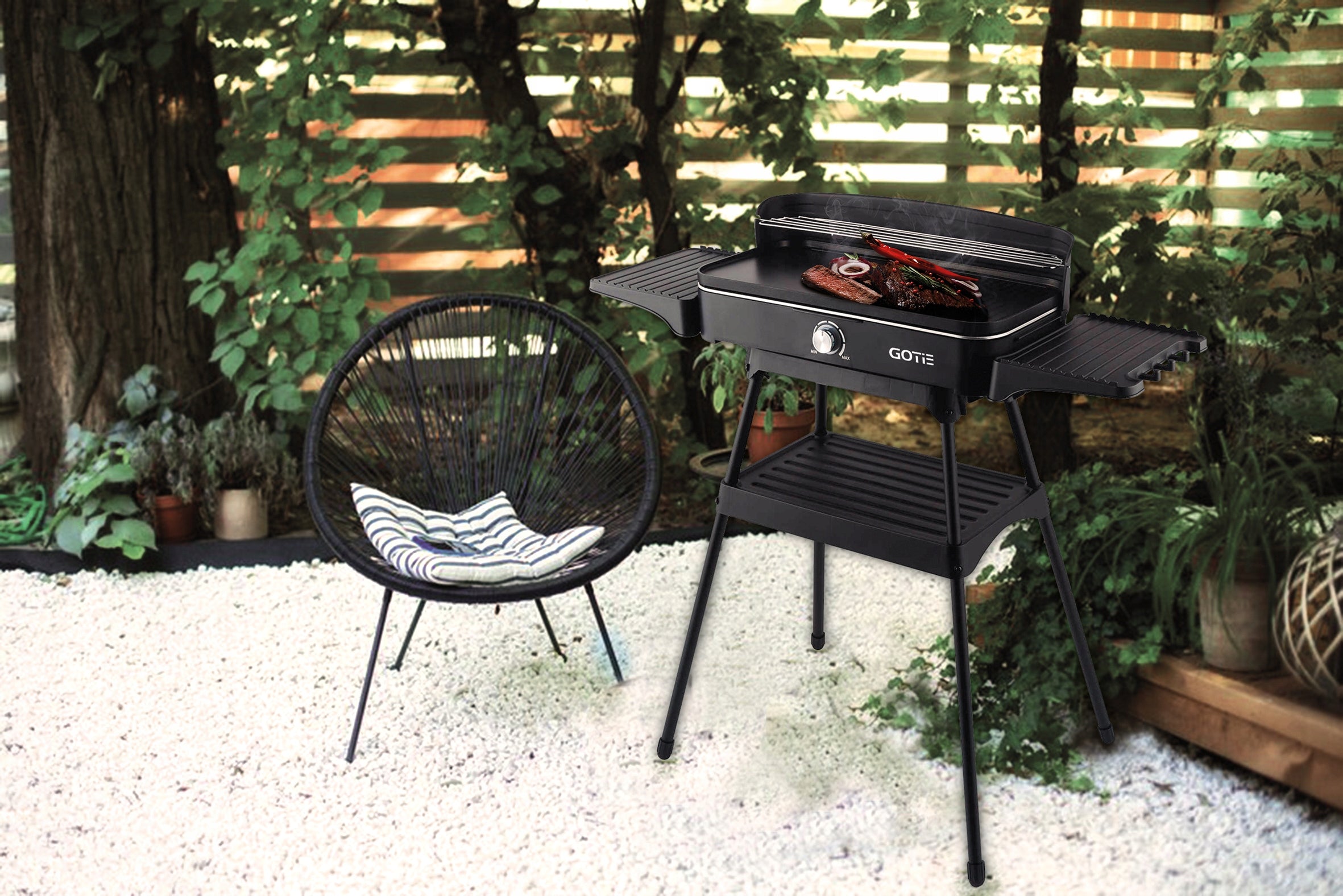 STRONG ELECTRIC GRILL FOR VEGETABLE MEAT TOASTER GOTIE GGE-2200 Power rating 2500 W